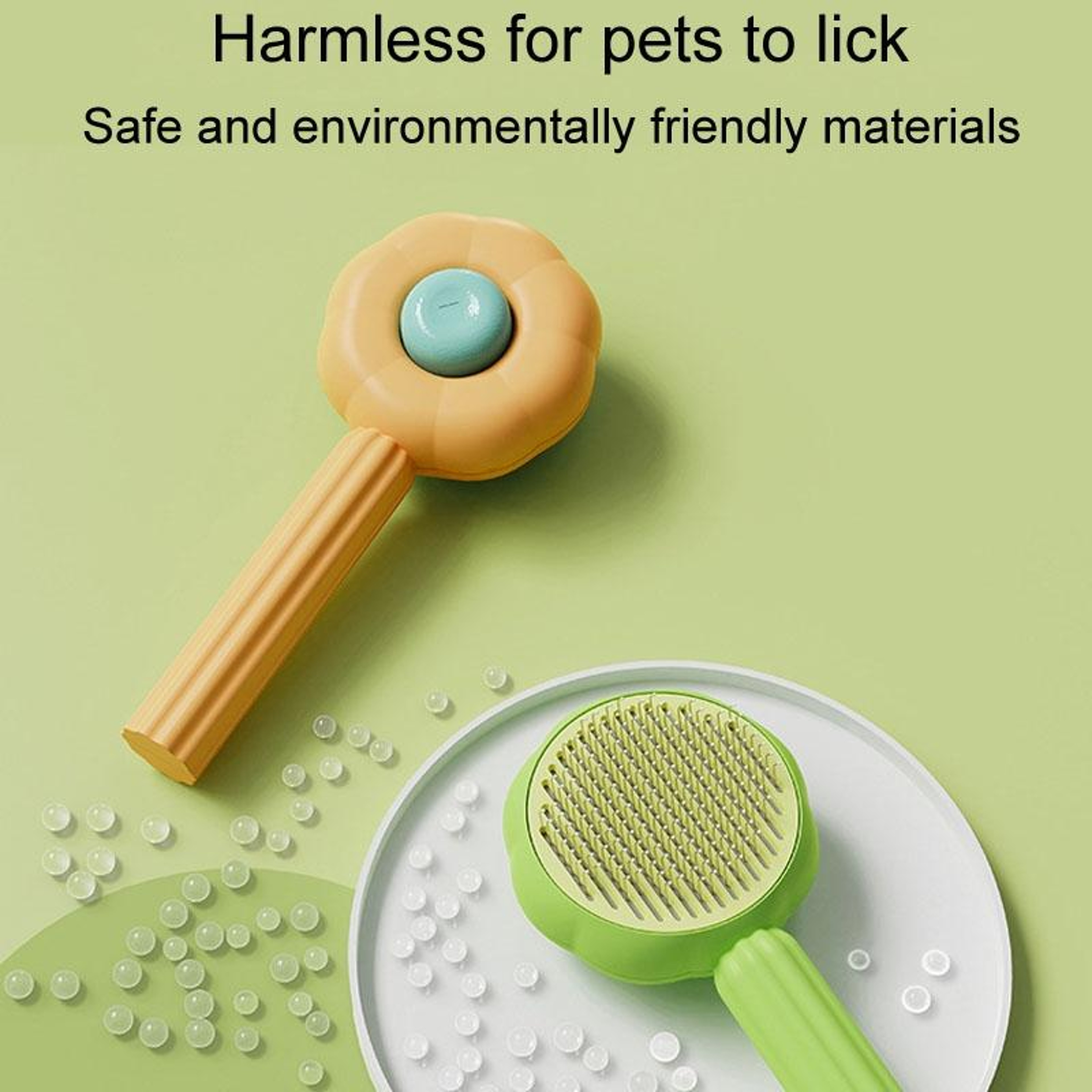 Sunflower Self Cleaning Pet Hair Remover Brush For Cats  Dogs With Massage Needles 1
