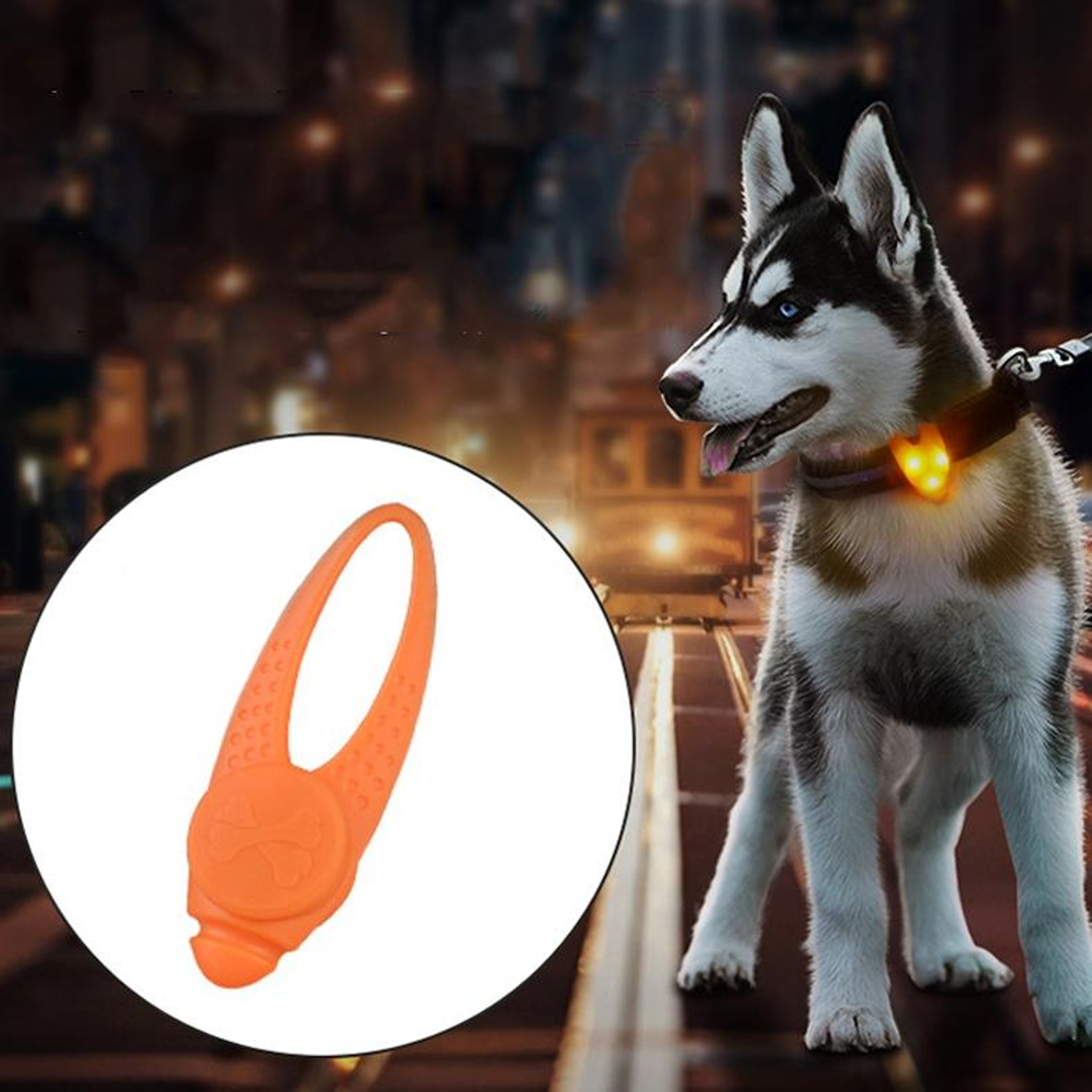 LED Pet Safety Collar Light Waterproof Silicone Pendant For Night Walking Dogs 0