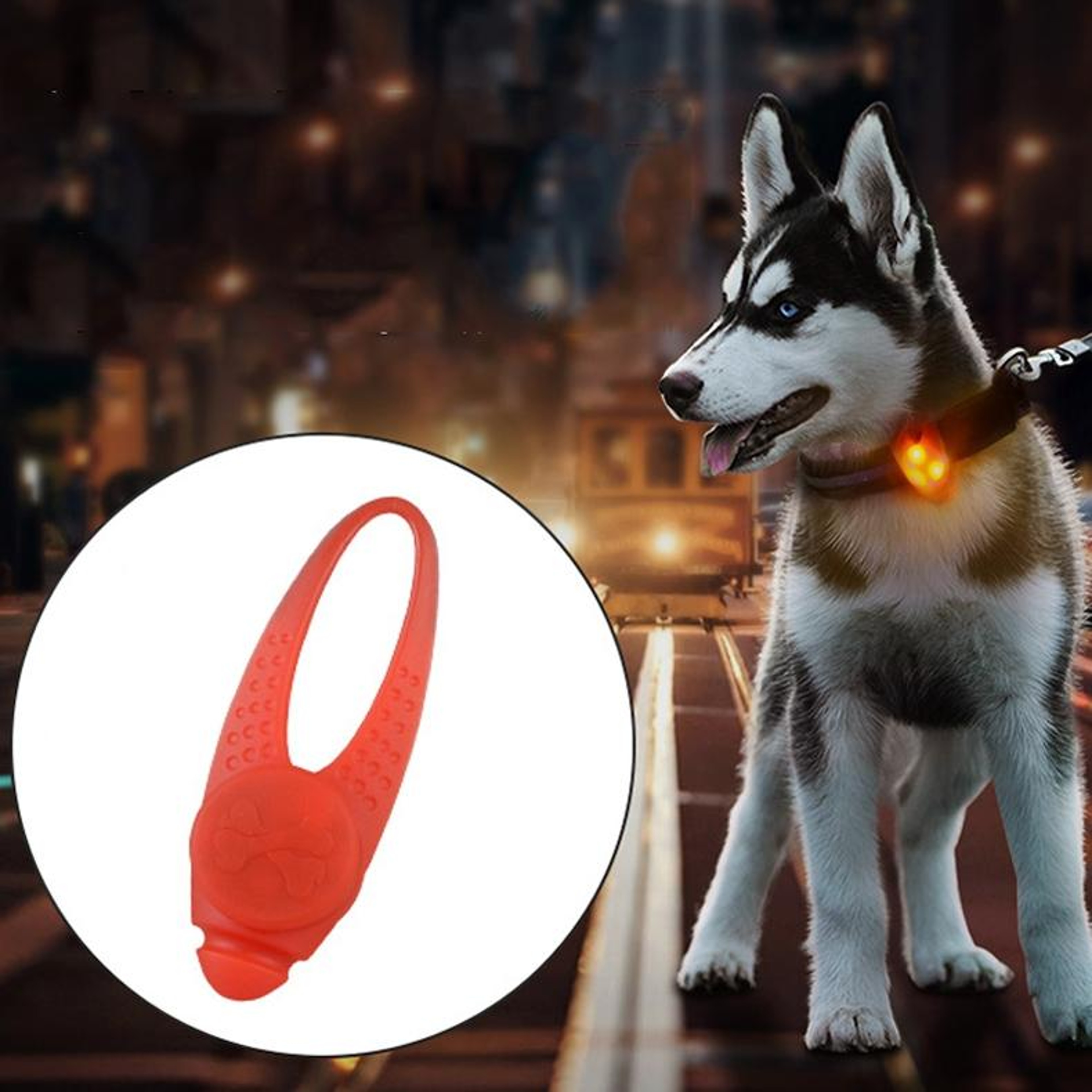 LED Pet Safety Collar Light Waterproof Silicone Pendant for Night Walking Dogs – view 10