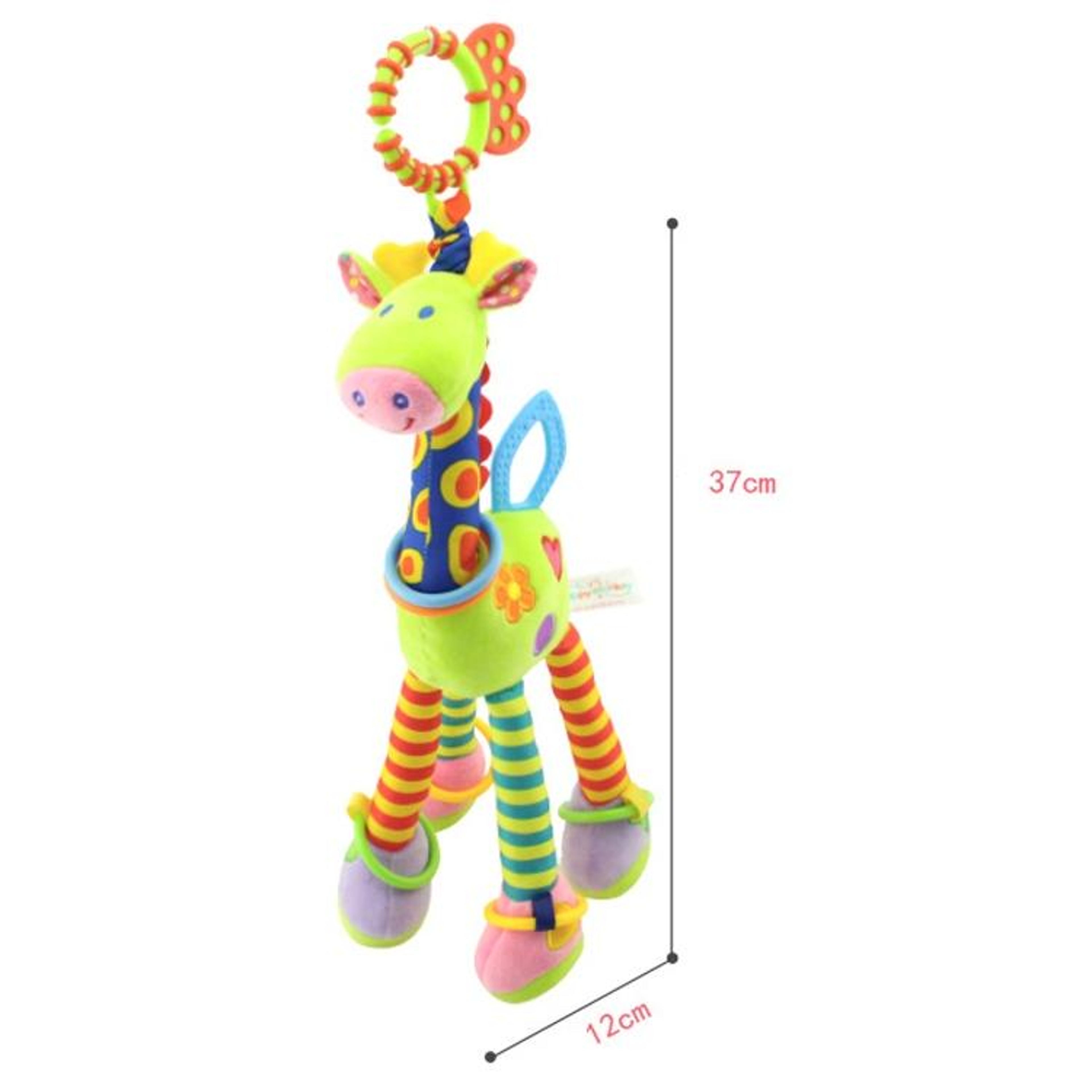 Giraffe Baby Stroller Toy Teether With Bell Sensory Hanging Rattle For Newborn Development 3