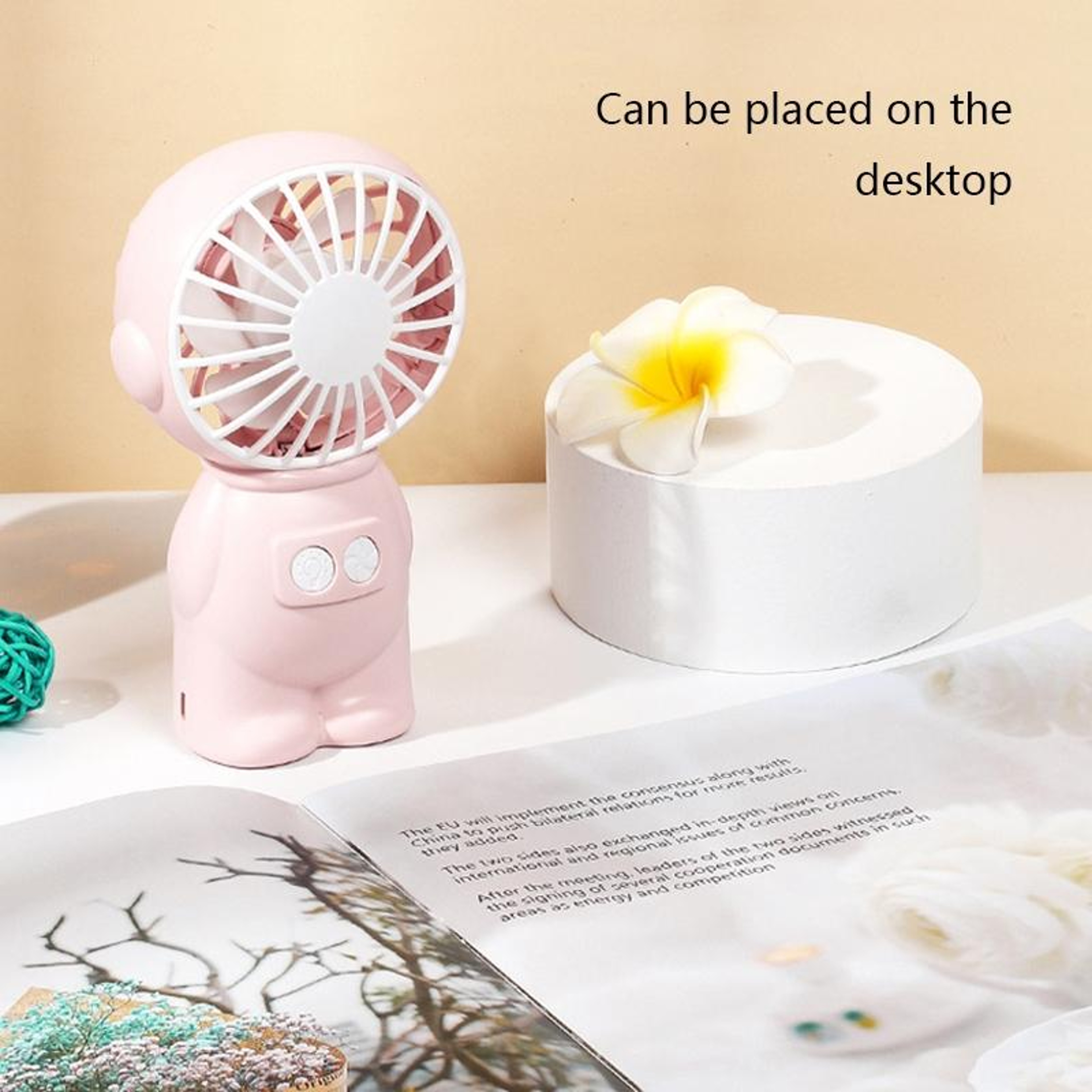 Portable USB Handheld Fan With Night Light Quiet Mini Desk Fan For Office Travel Camping 4