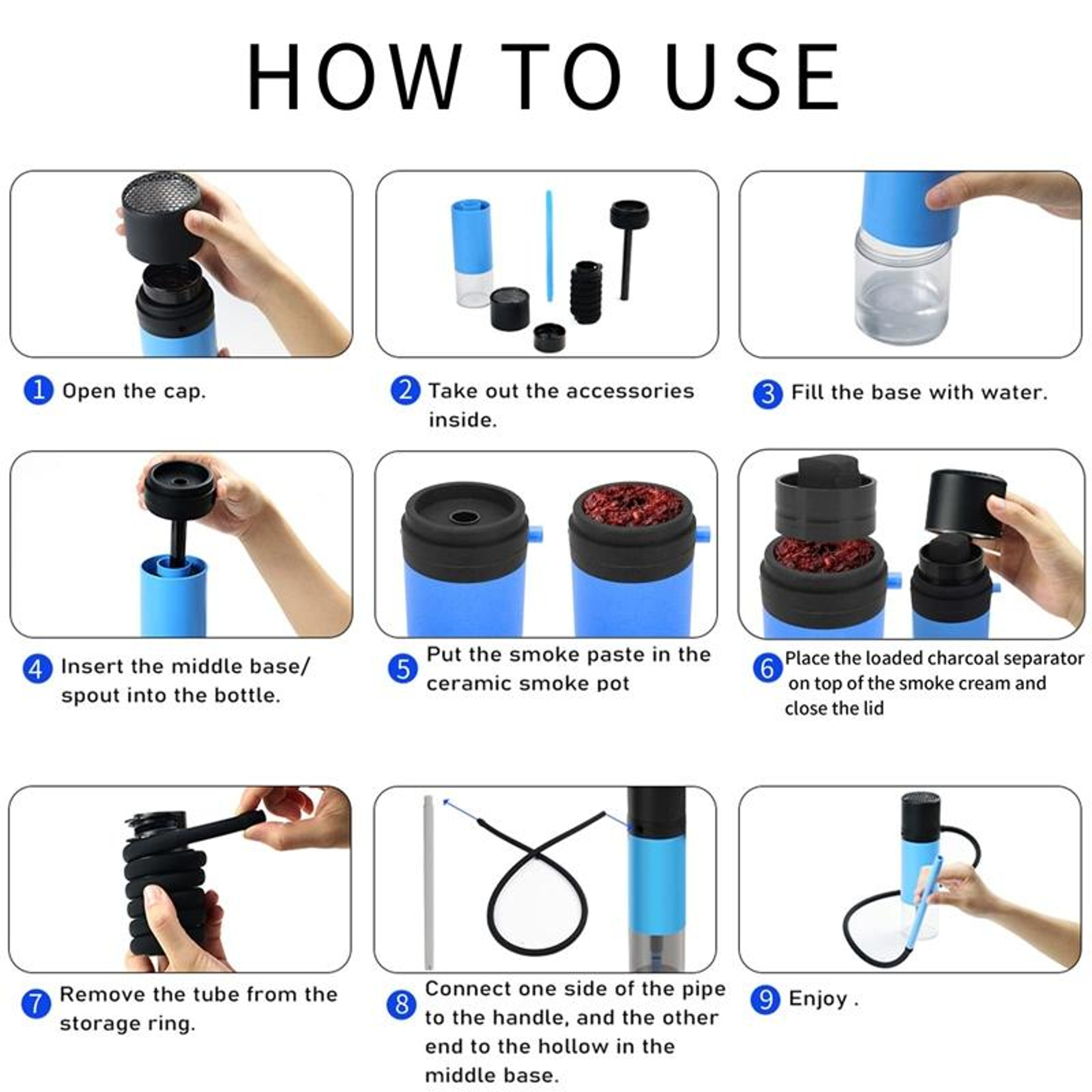 Portable Hookah Cup Removable Washable Mini Portable Hookah For Car And Home Use 6