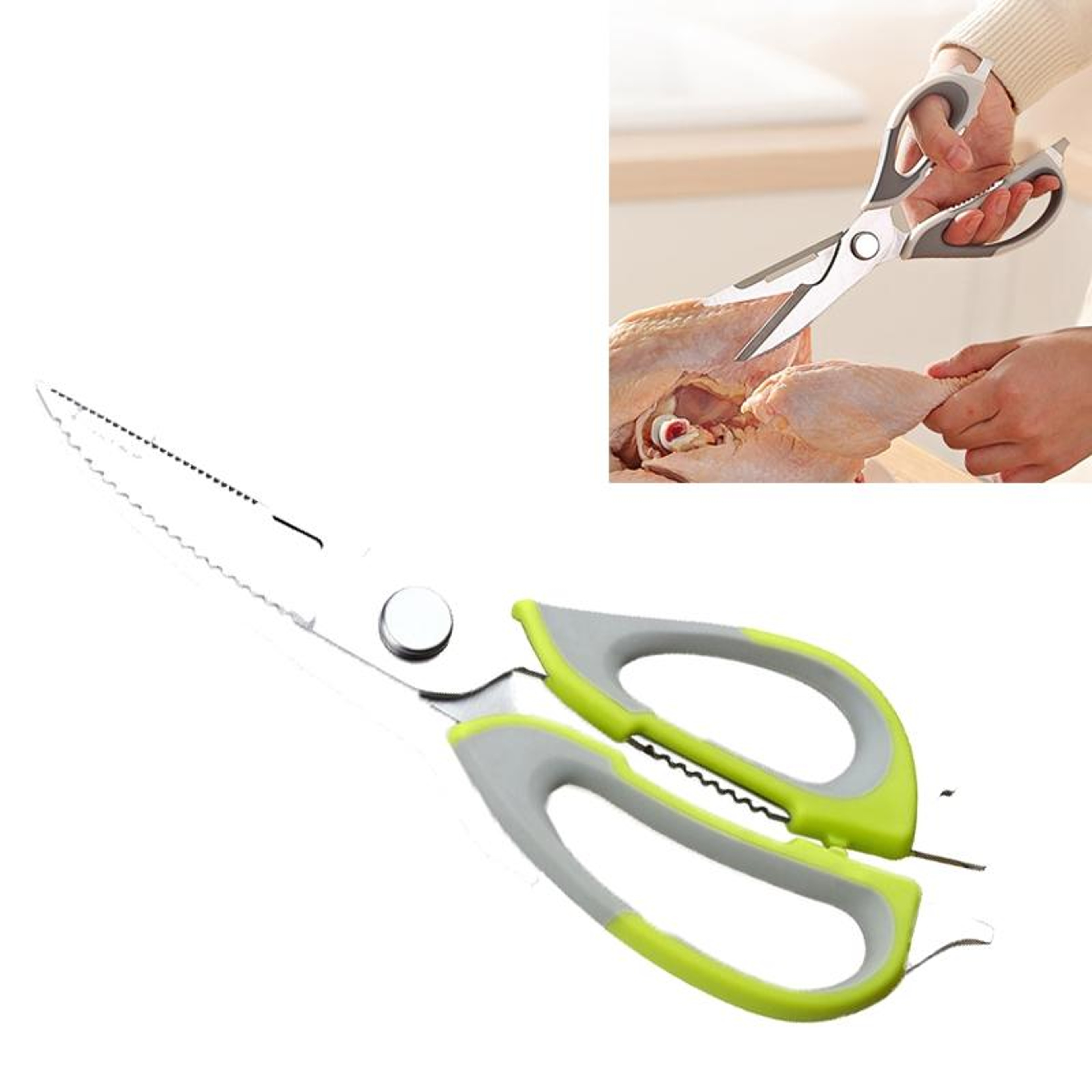Multifunctional Kitchen Scissors with Food Clamp, Heavy Duty Kitchen Scissors Stainless Steel – view 13