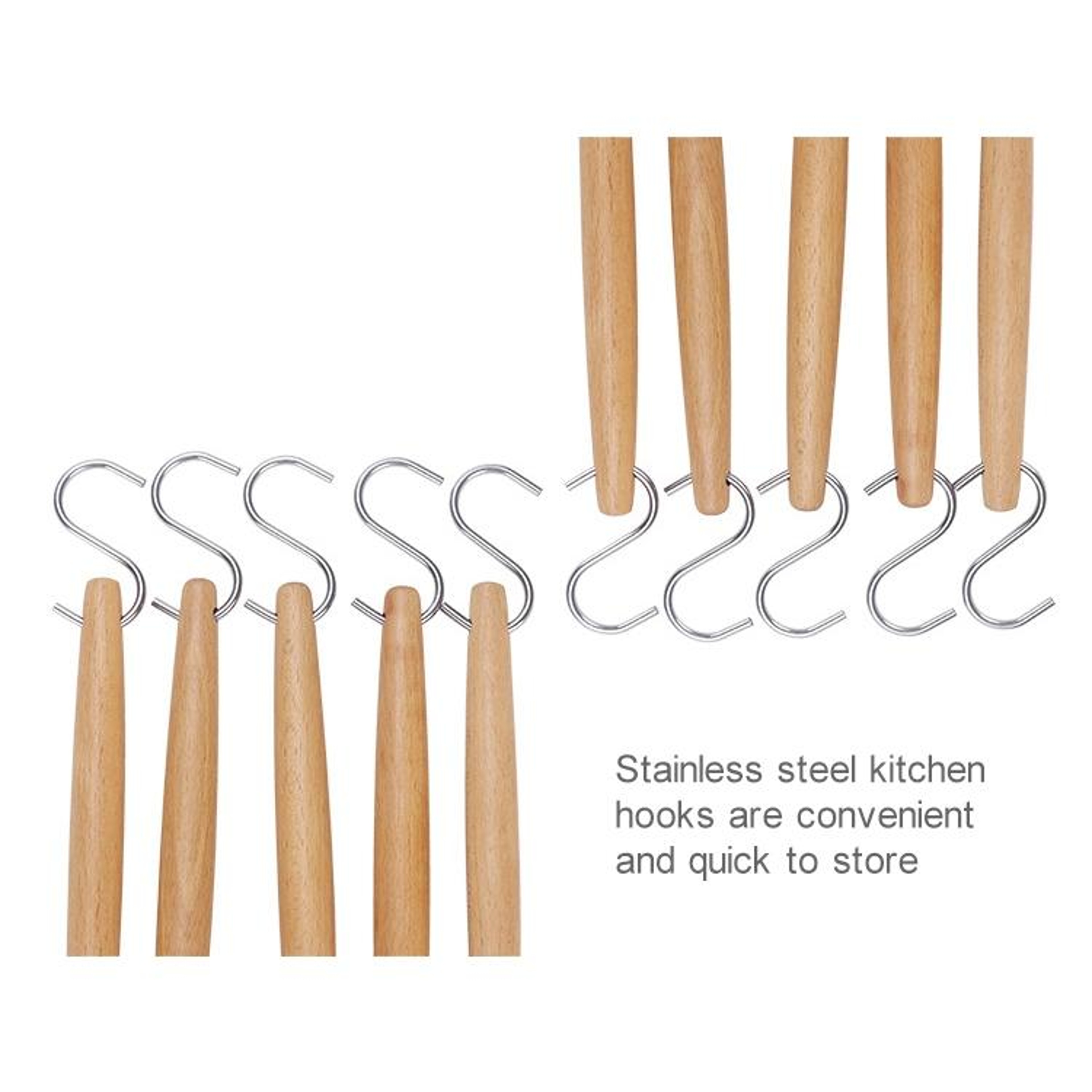 Stainless Steel Kitchen Hooks Set For SpaceSaving Utensil Storage 2