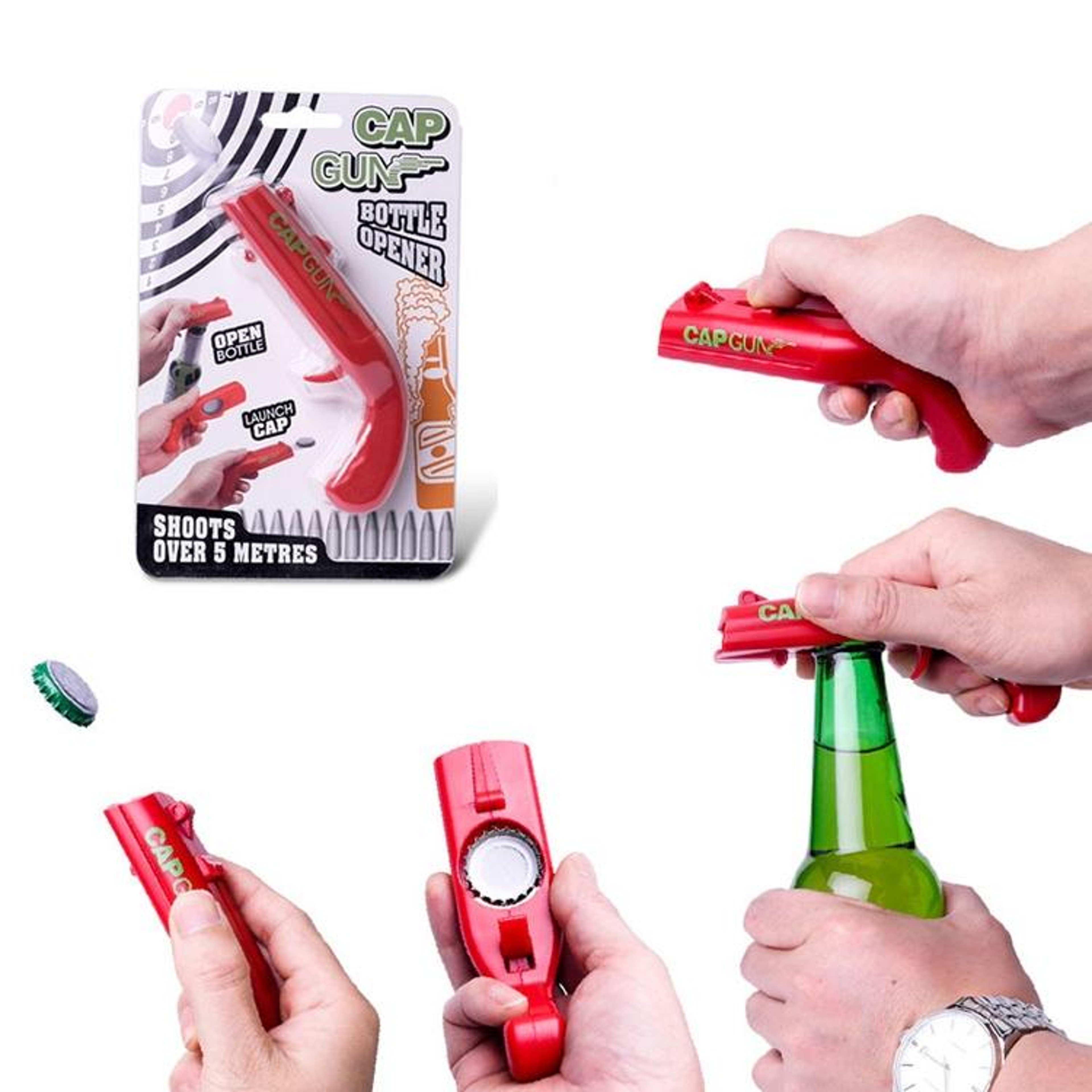 Beer Bottle Opener Gun Cap Launcher Fun Bar Gadget 5