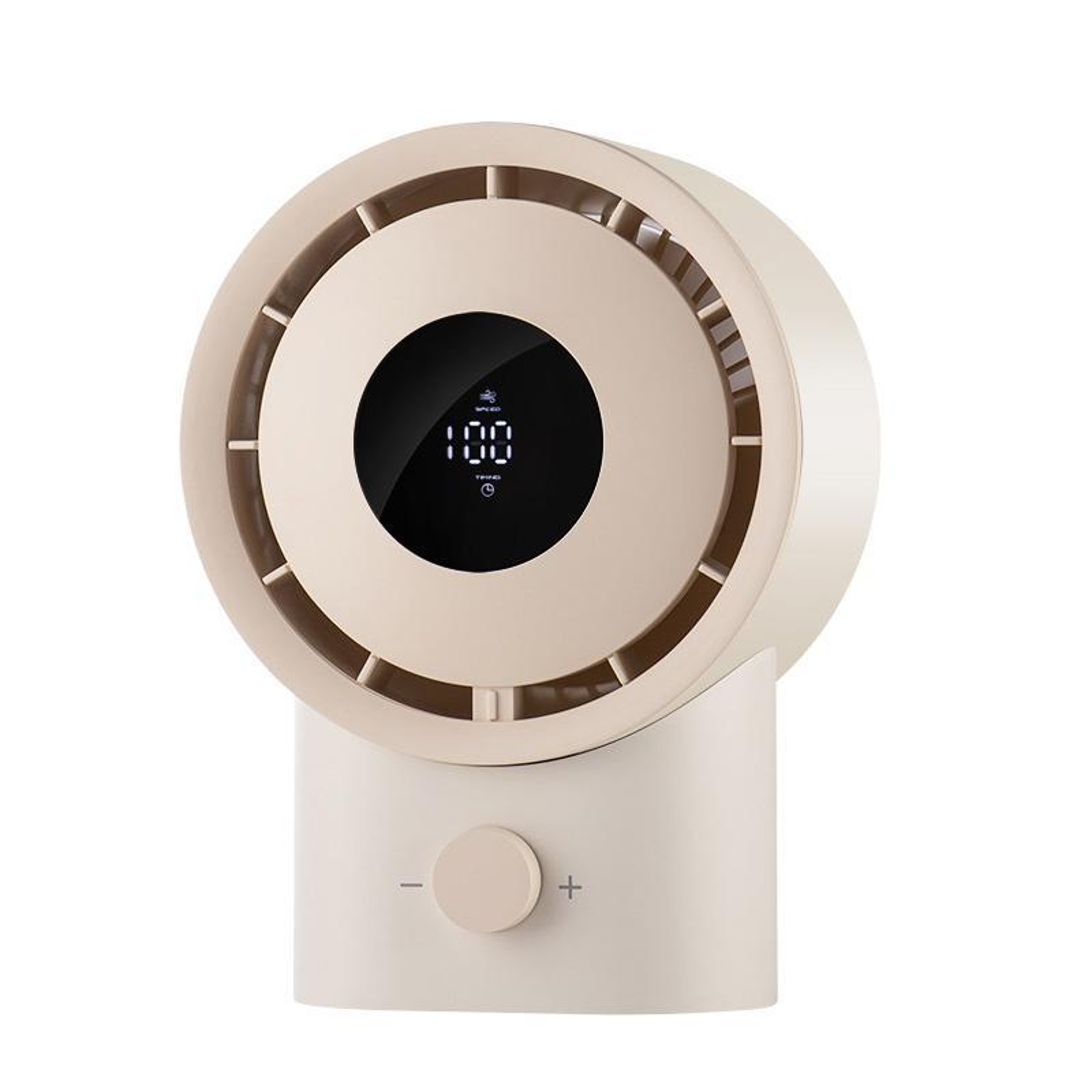 USB Rechargeable Desktop Fan with LED Display, Stepless Speed Control & Timer – view 1