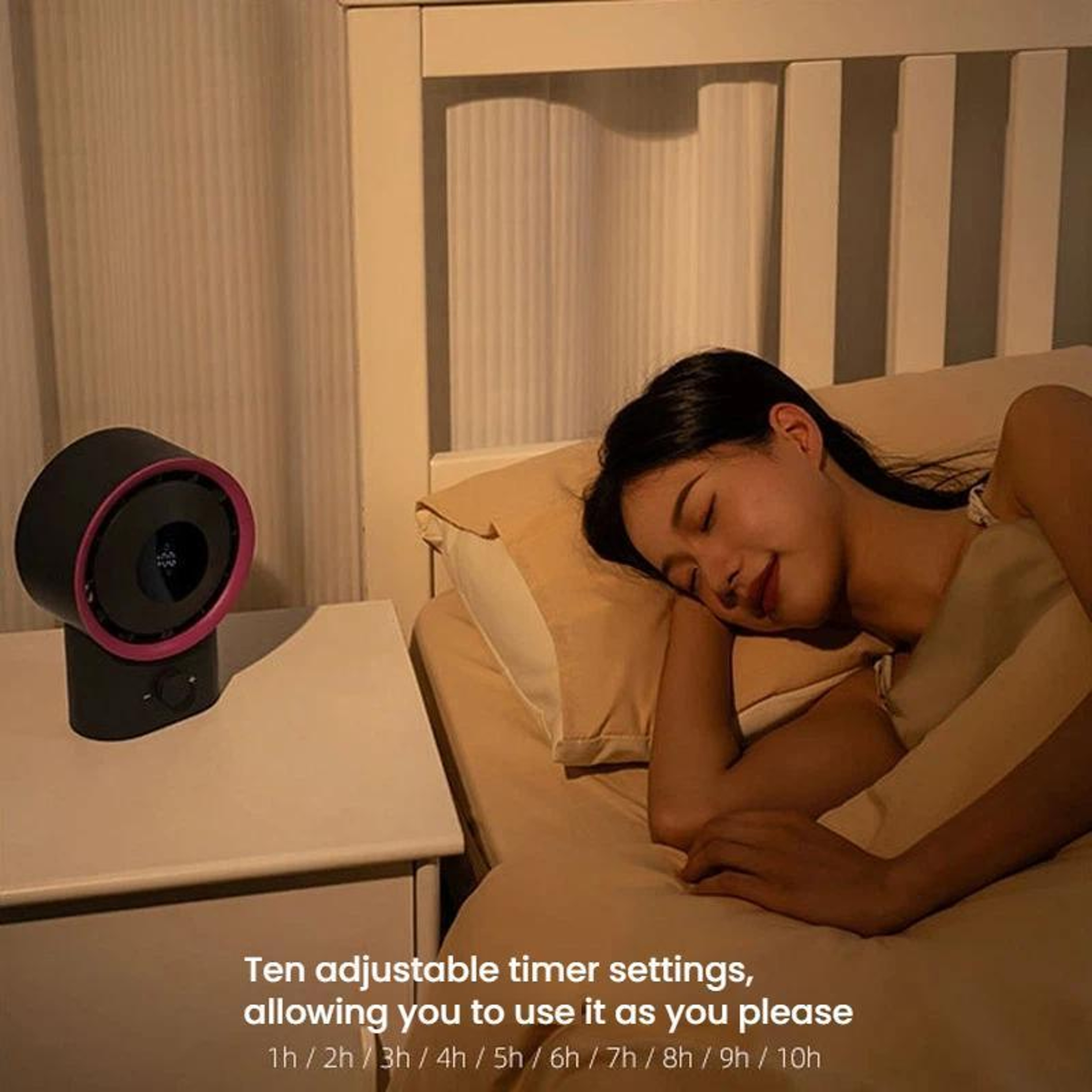 USB Rechargeable Desktop Fan with LED Display, Stepless Speed Control & Timer – view 5