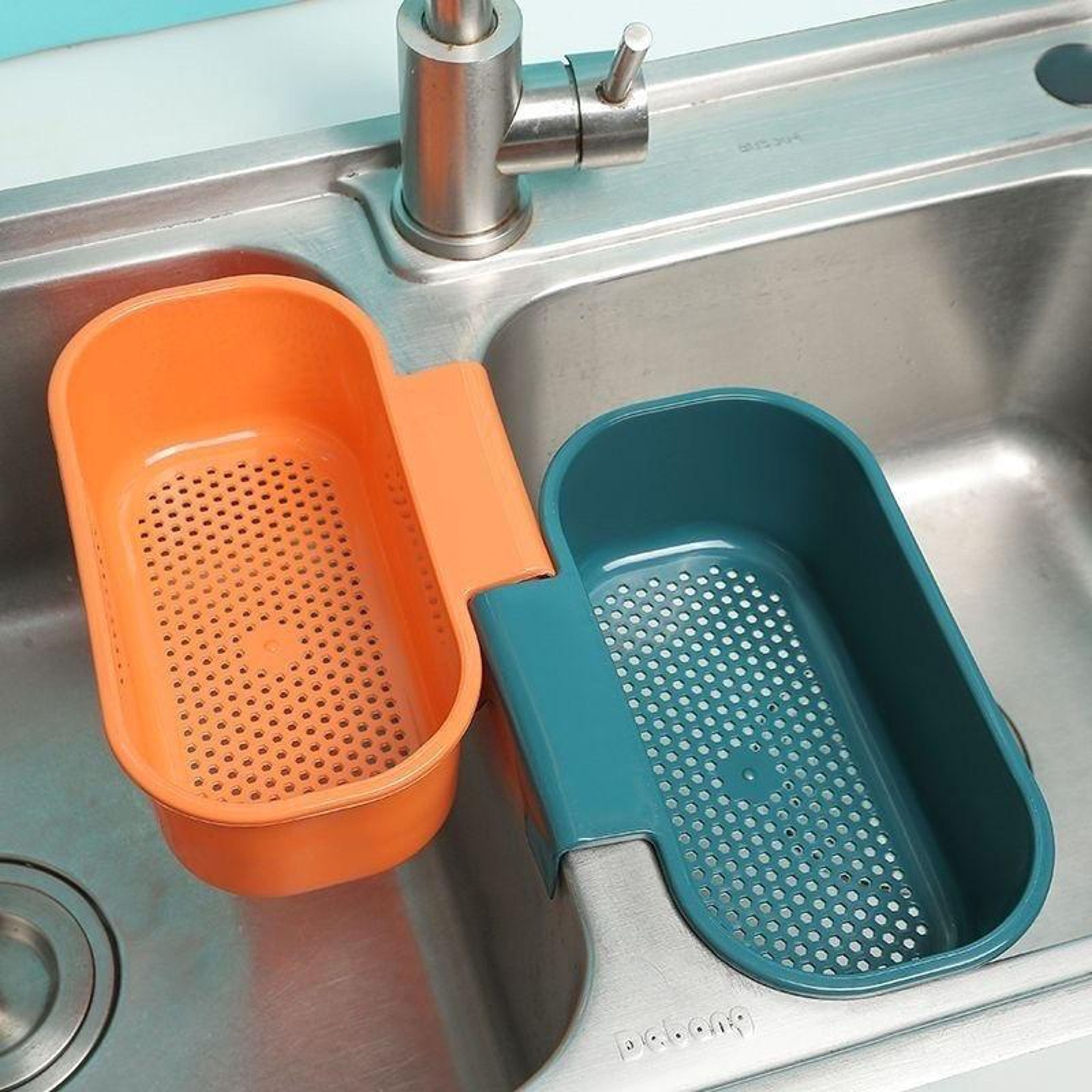 QuickDrain Kitchen Sink Sponge Holder Basket For Soap Brushes And Sink Storage 1
