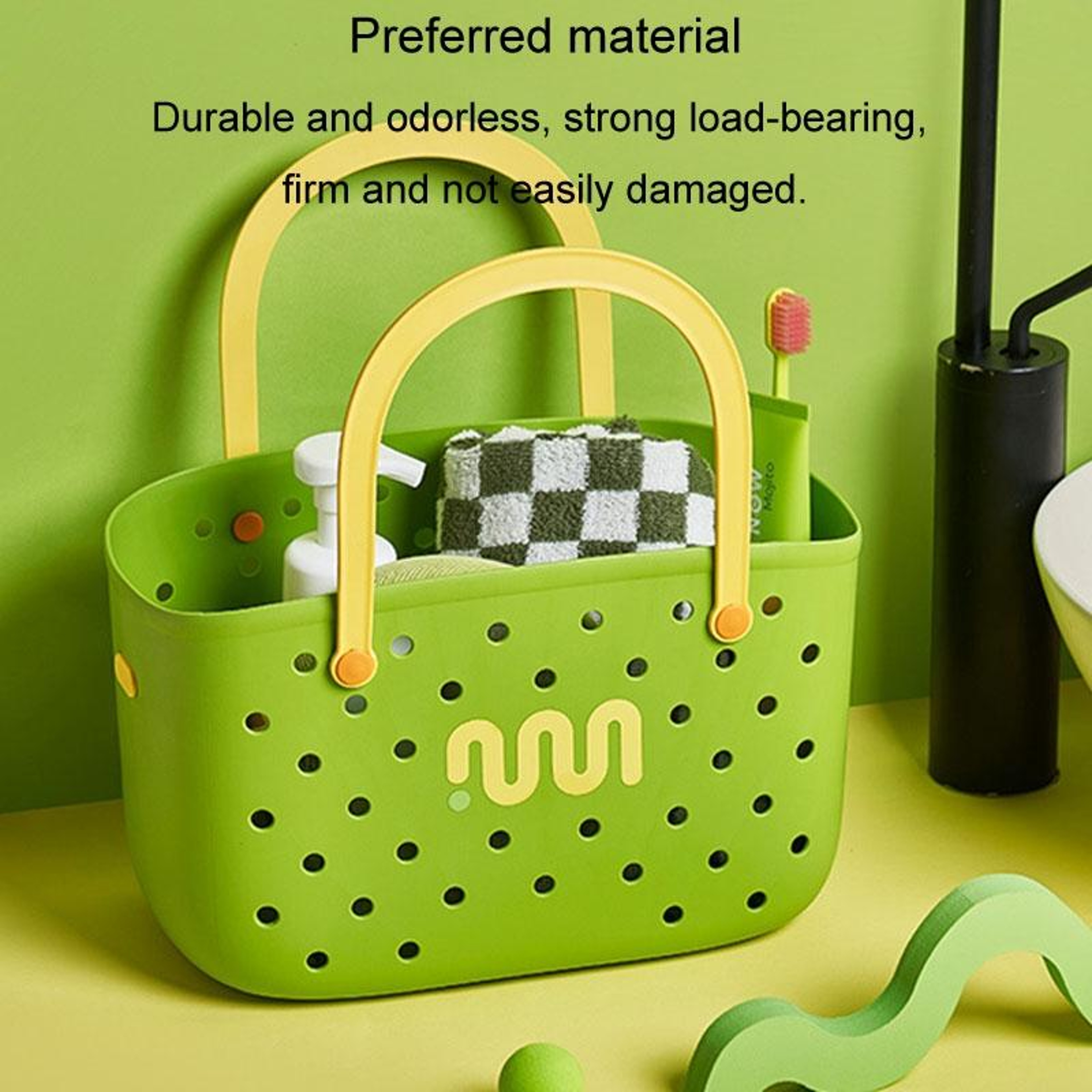 Portable Drainable Storage Basket Stackable Bathroom  Kitchen Organizer 8