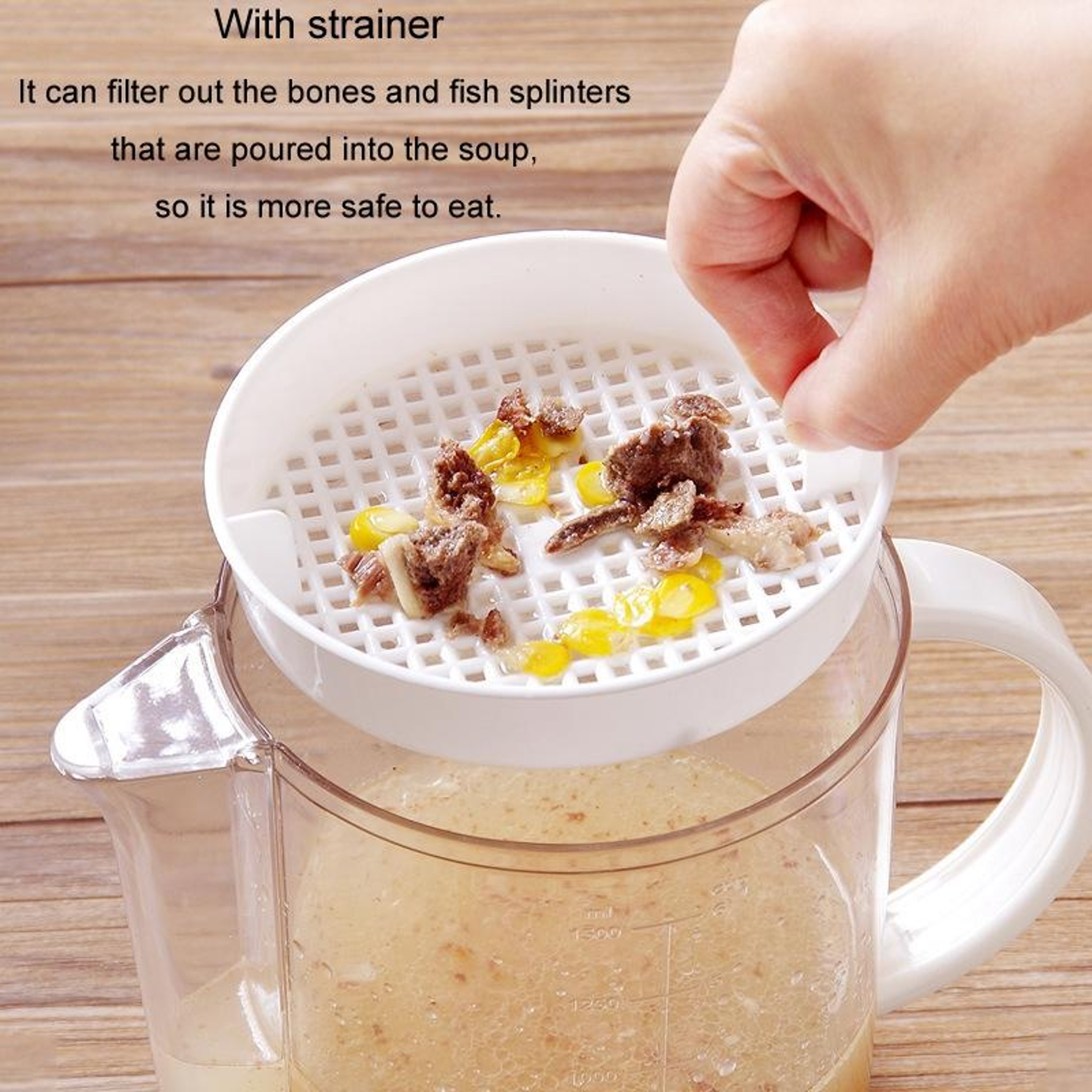 Grease Separator with Strainer Lid Fat Separator Cup for Soup, Broth and Cooking Oil – view 6