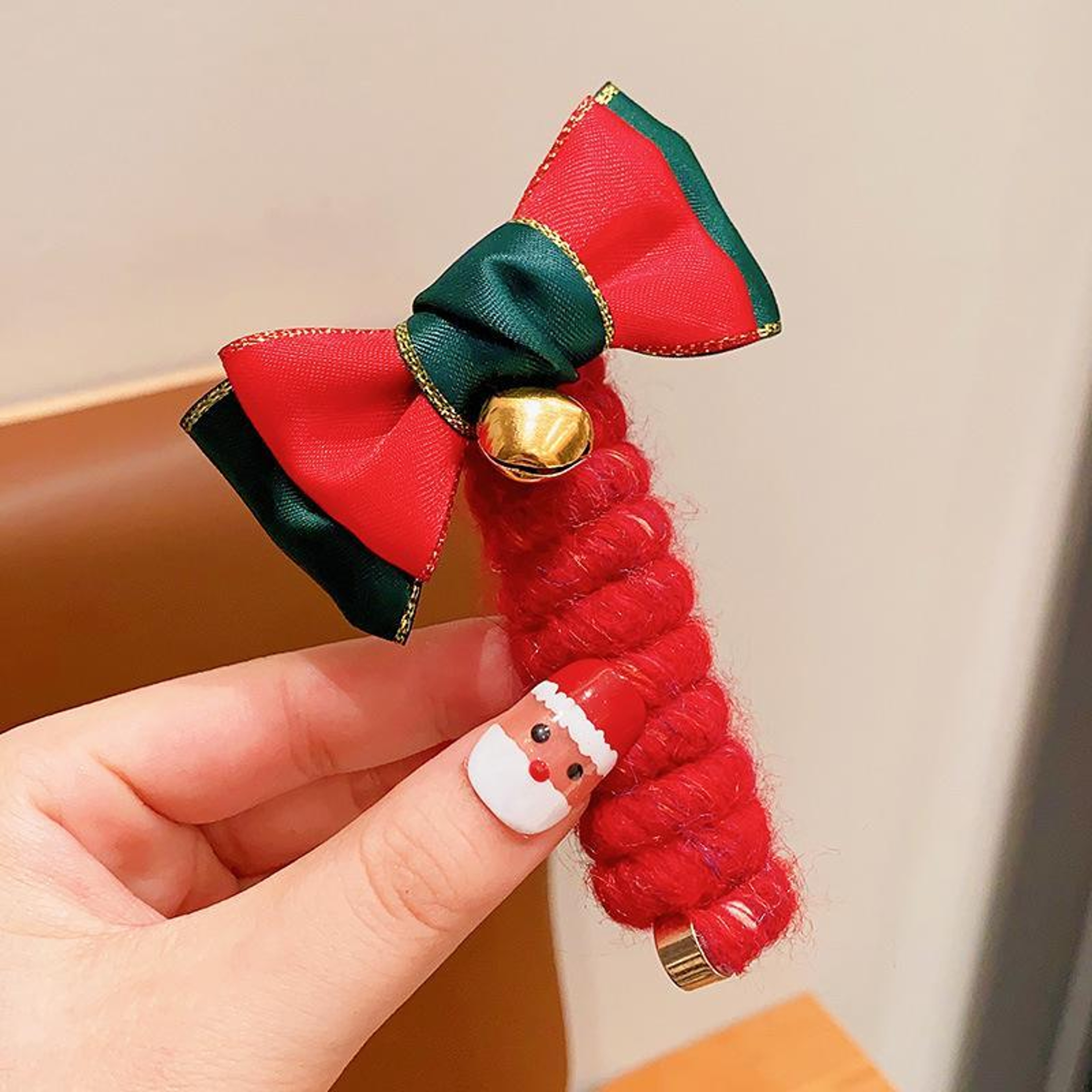 Christmas Hair Bows Spiral Hair Ties For Kids No Crease Holiday Accessories 6