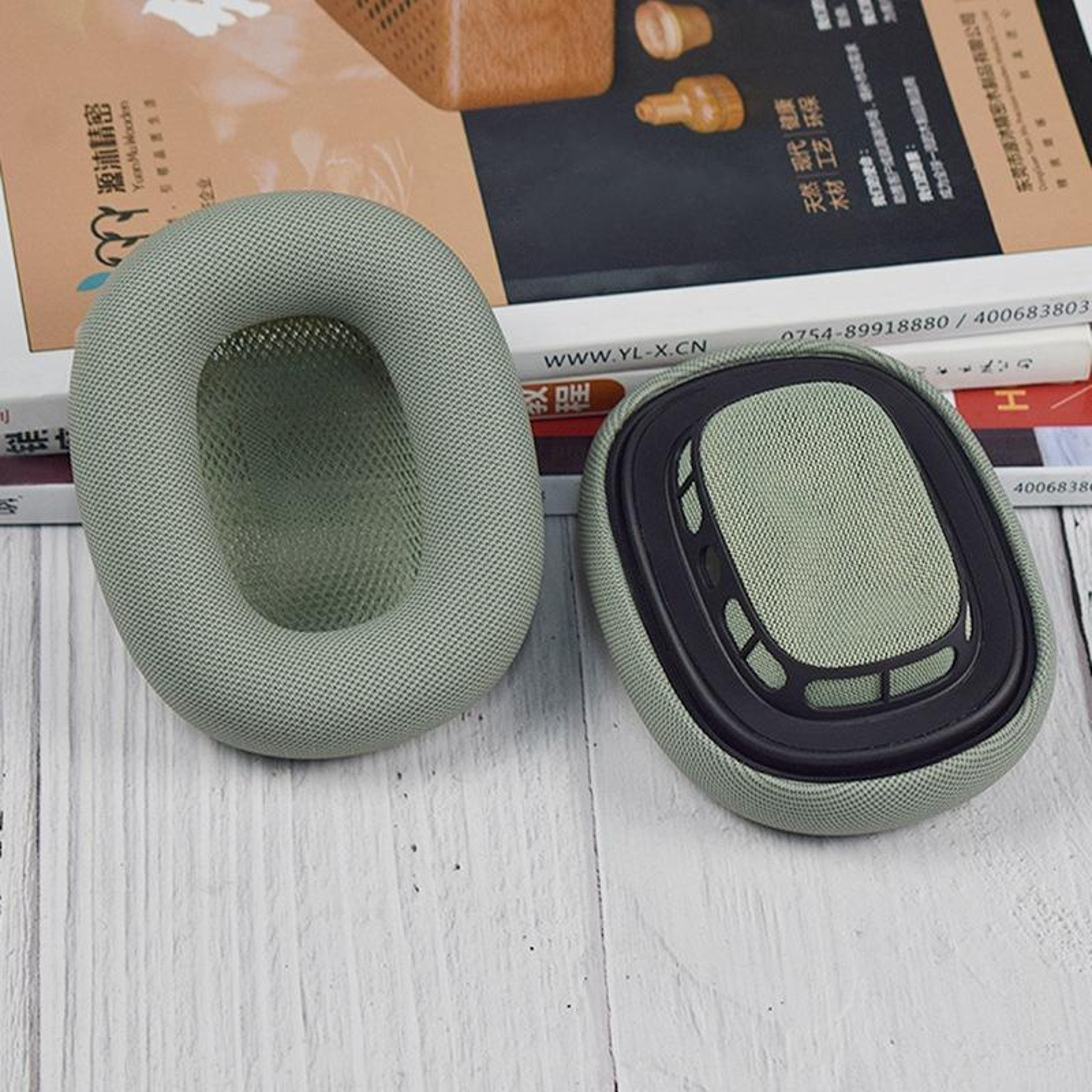 Light Gray AirPods Max Replacement Ear Pads With Mesh Comfort And Magnetic Fit 10