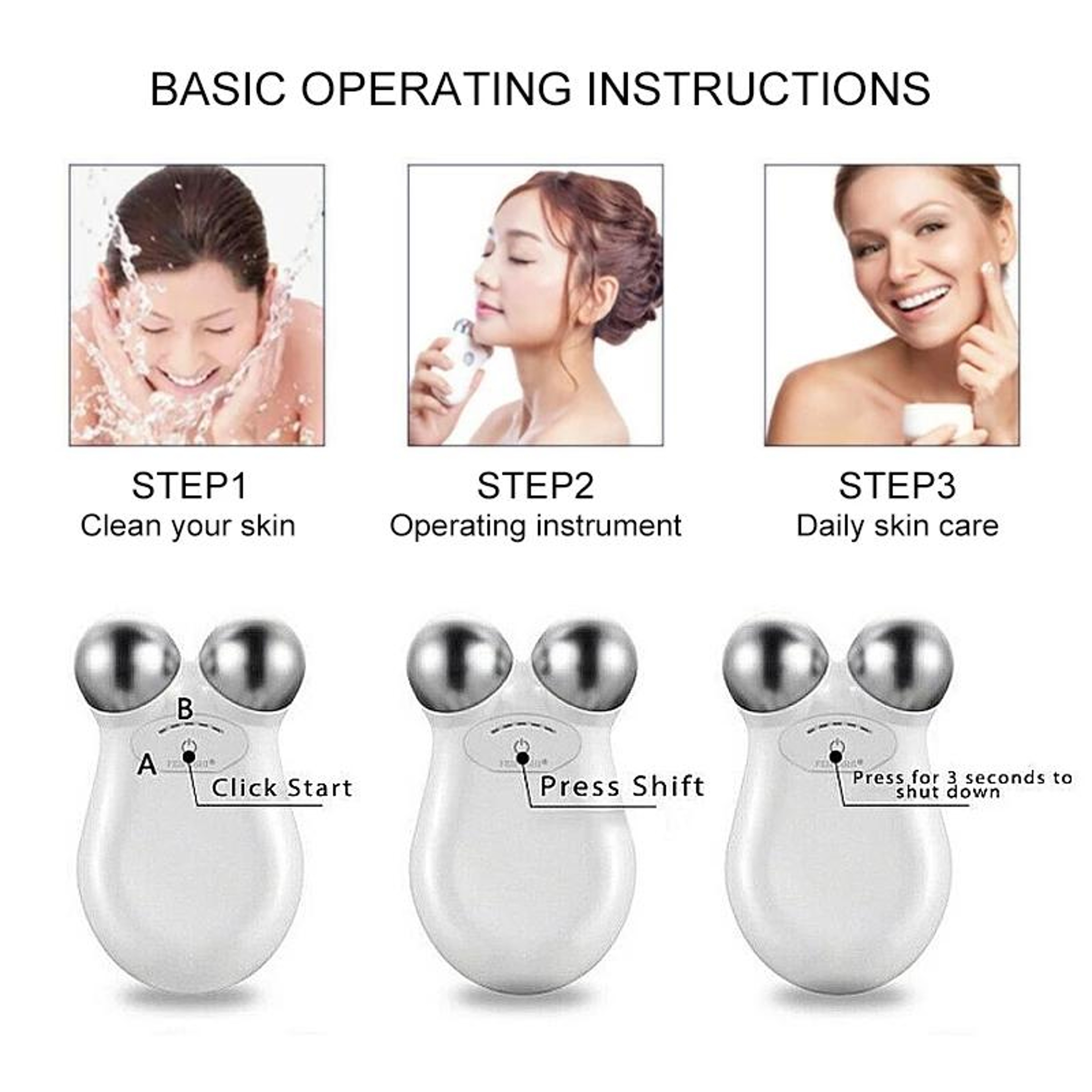 Rechargeable Microcurrent Facial Device Skin Tightening Face Lifting Massager 2