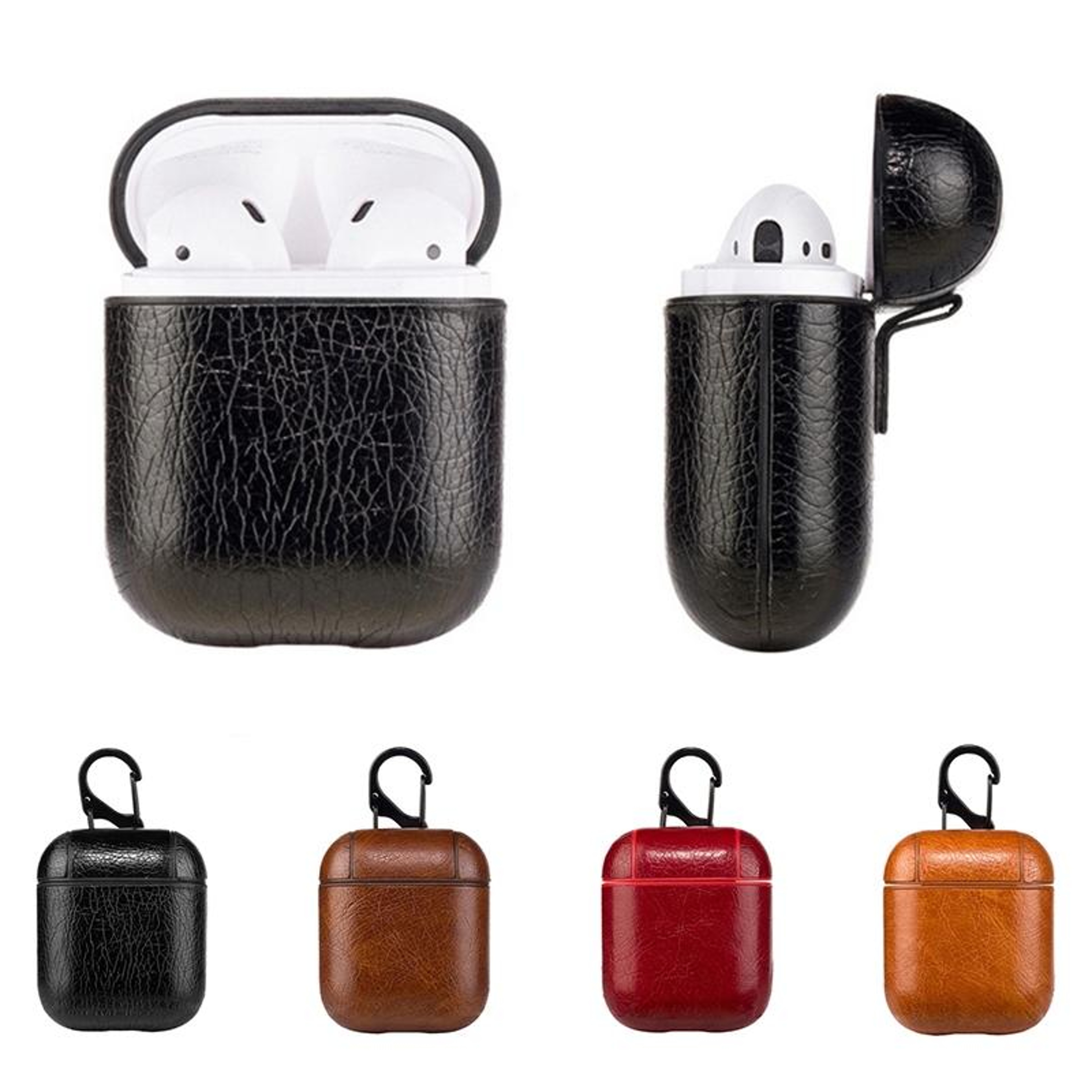 Litchi Texture AirPods Case Shockproof Silicone Protective Cover 0