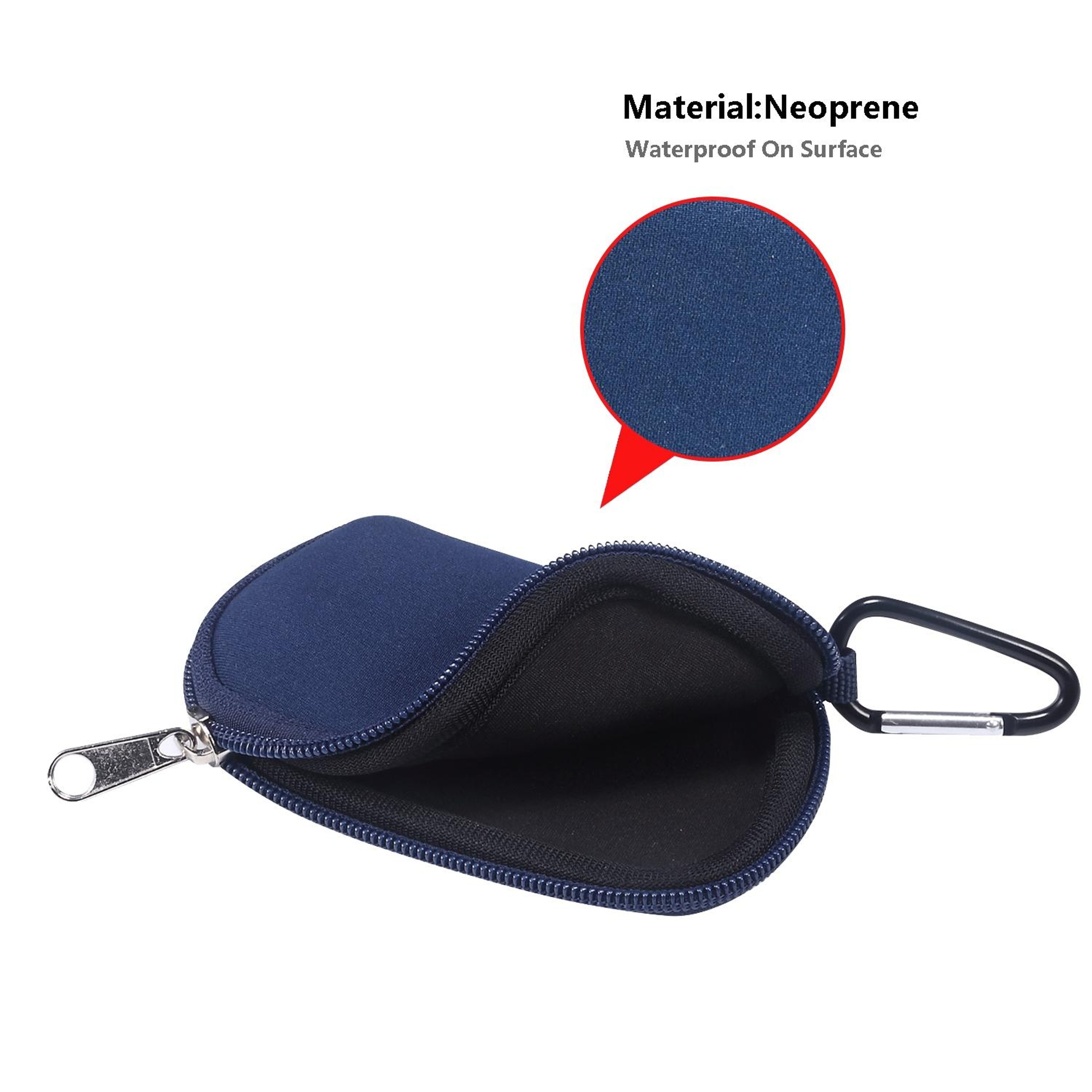 Waterproof Nylon AirPods Pro Case Pouch With Hook Portable Earbud Storage 1