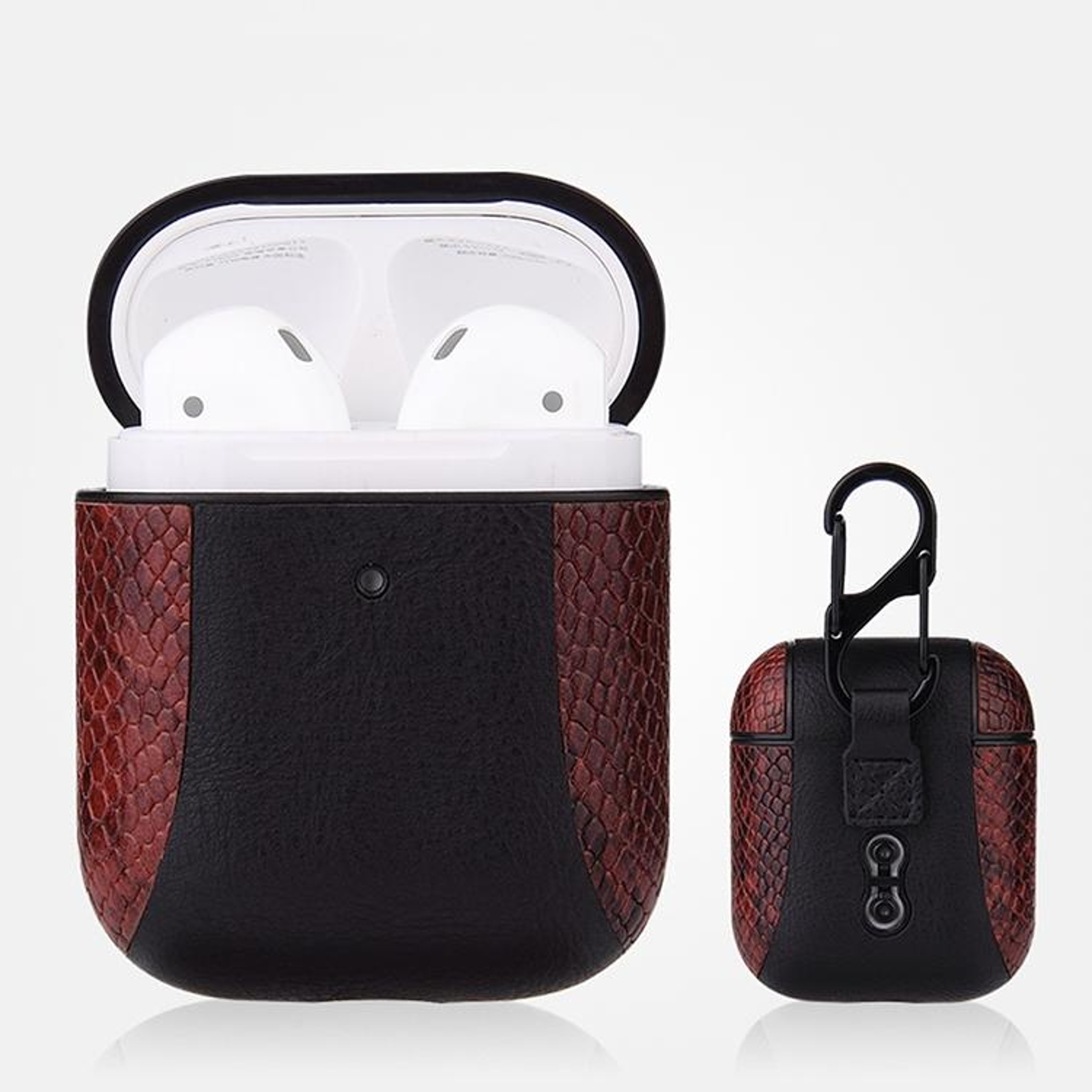 Luxury Flip Leather AirPods Case Shockproof Protective Cover Gold 7