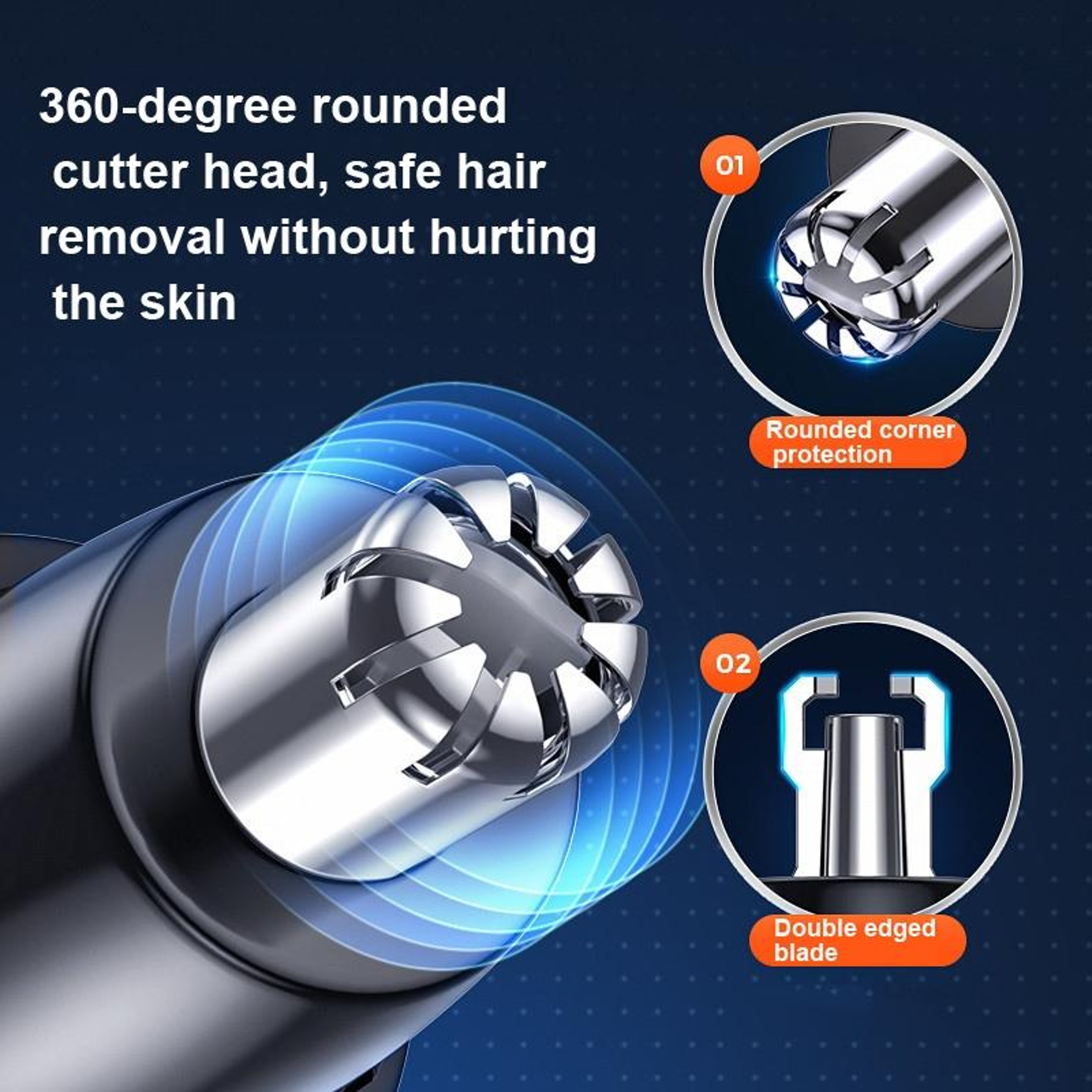 USB Rechargeable Nose Hair Trimmer for Men & Women Precision Eyebrow and Ear Groomer – view 3