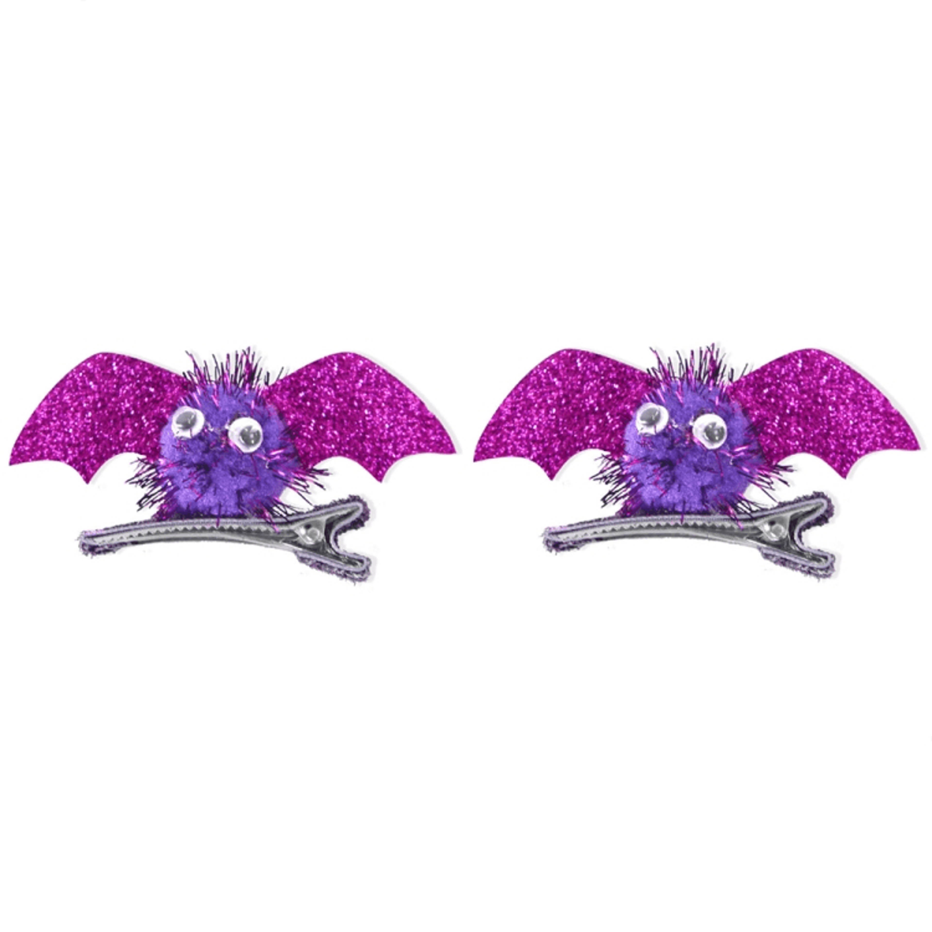 Kids Halloween Bat Hair Clip Glitter Costume Hairpin Spooky Party Accessory 5