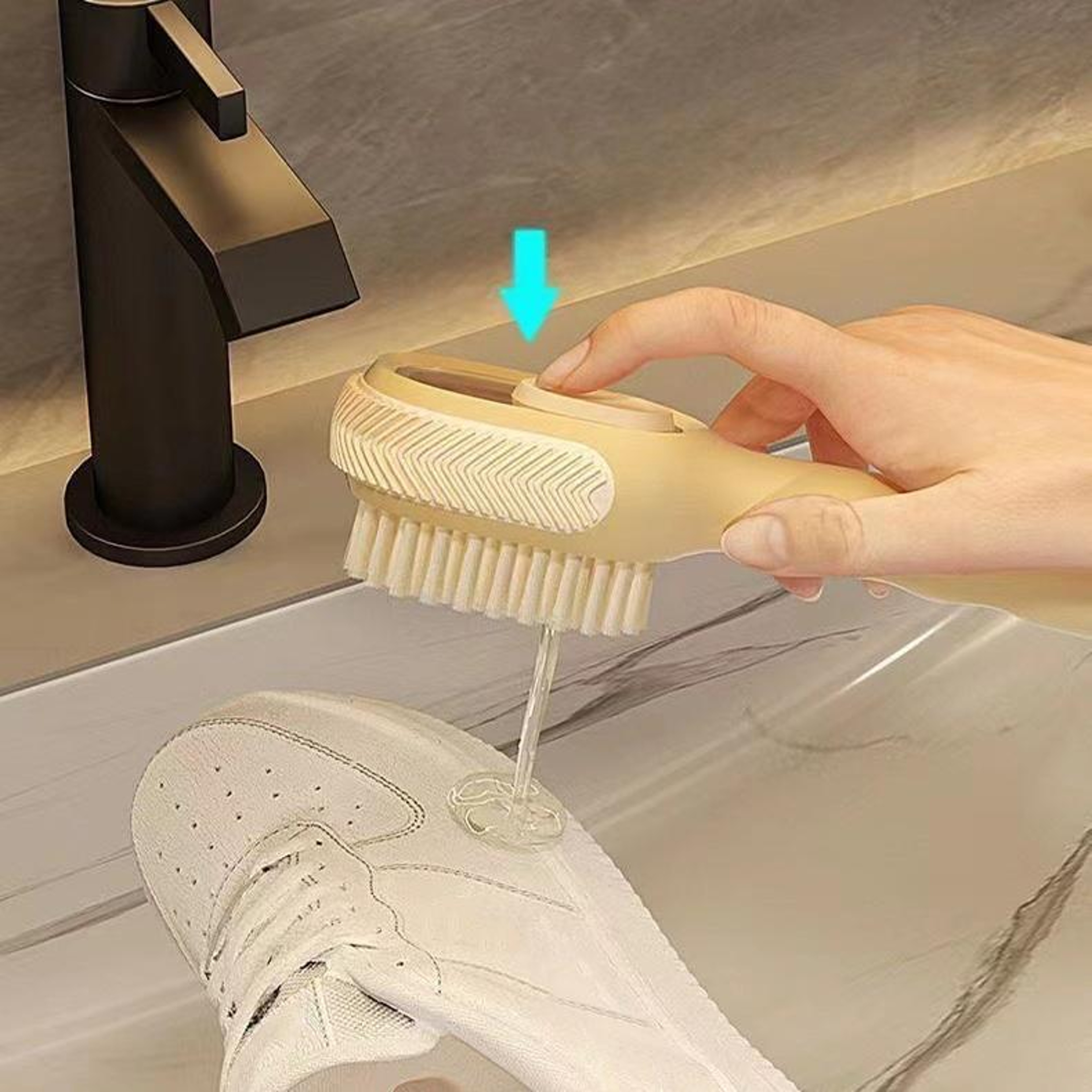 Multifunction LiquidFilled Shoe Brush With Soft Bristles  Soap Dispenser For Easy Cleaning 1