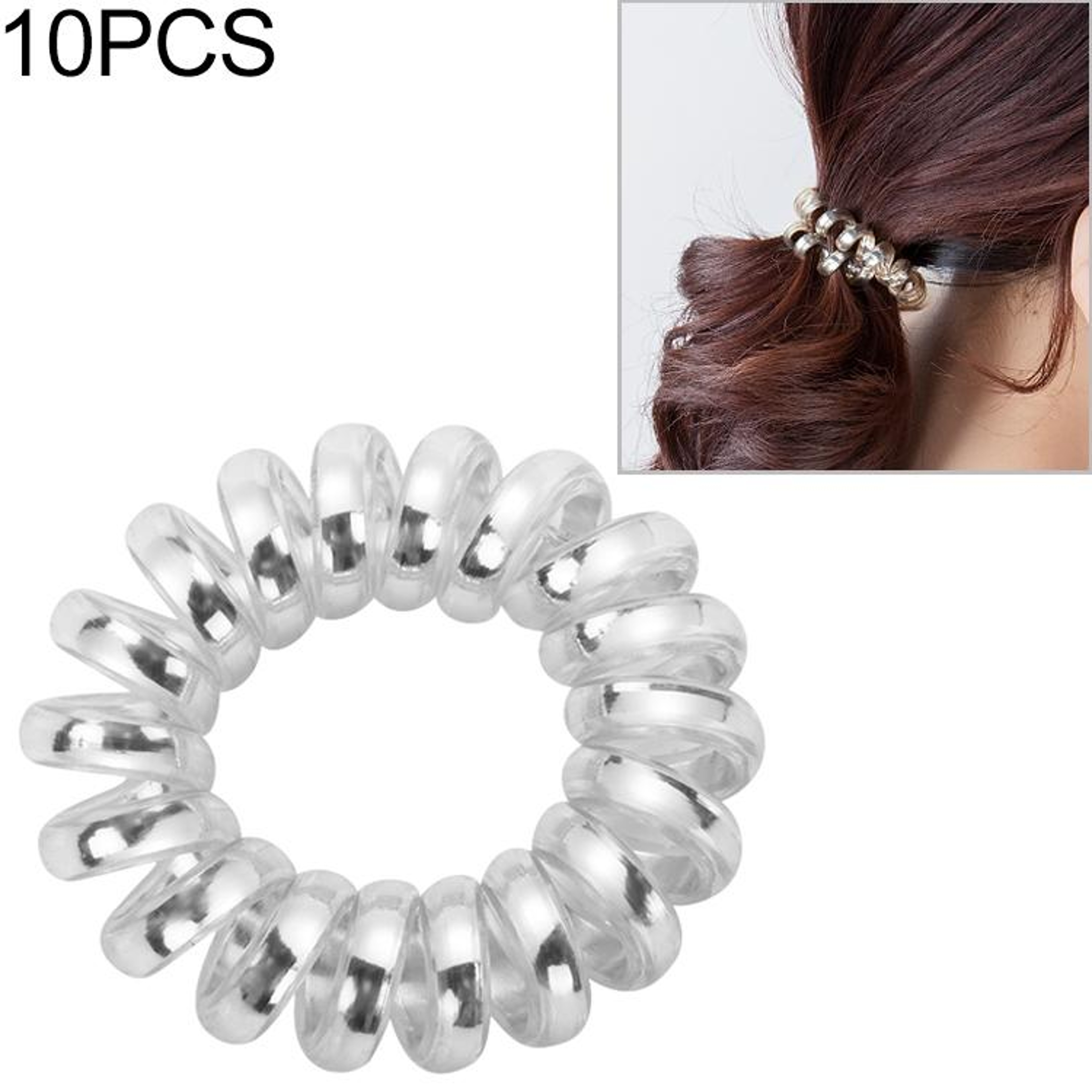 Multicolor Spiral Hair Ties Elastic Hair Coil Ties For No Damage Ponytails 9