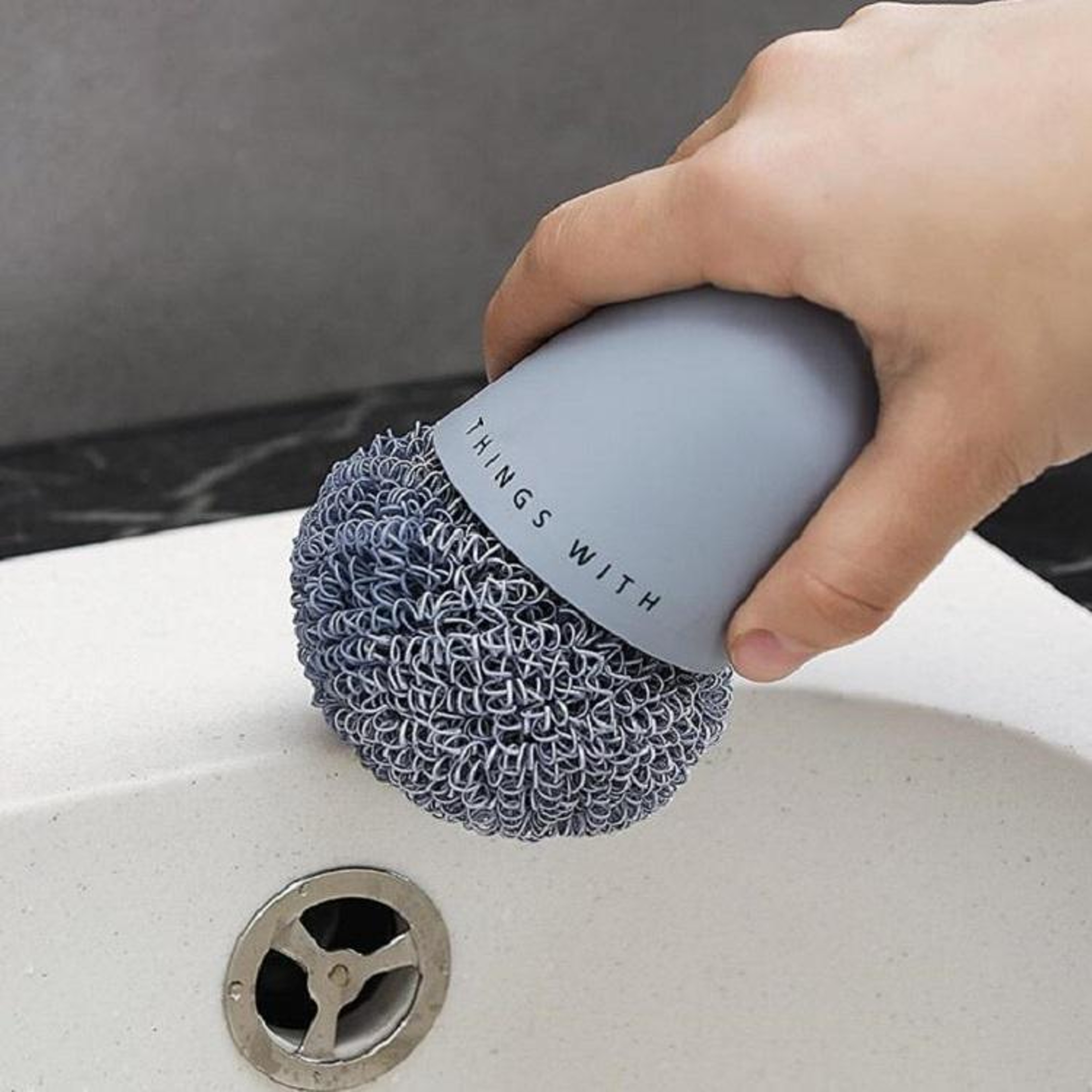 Ergonomic Dishwashing Brush With NonScratch Scrubber Head For Pots And Kitchen Cleaning 2