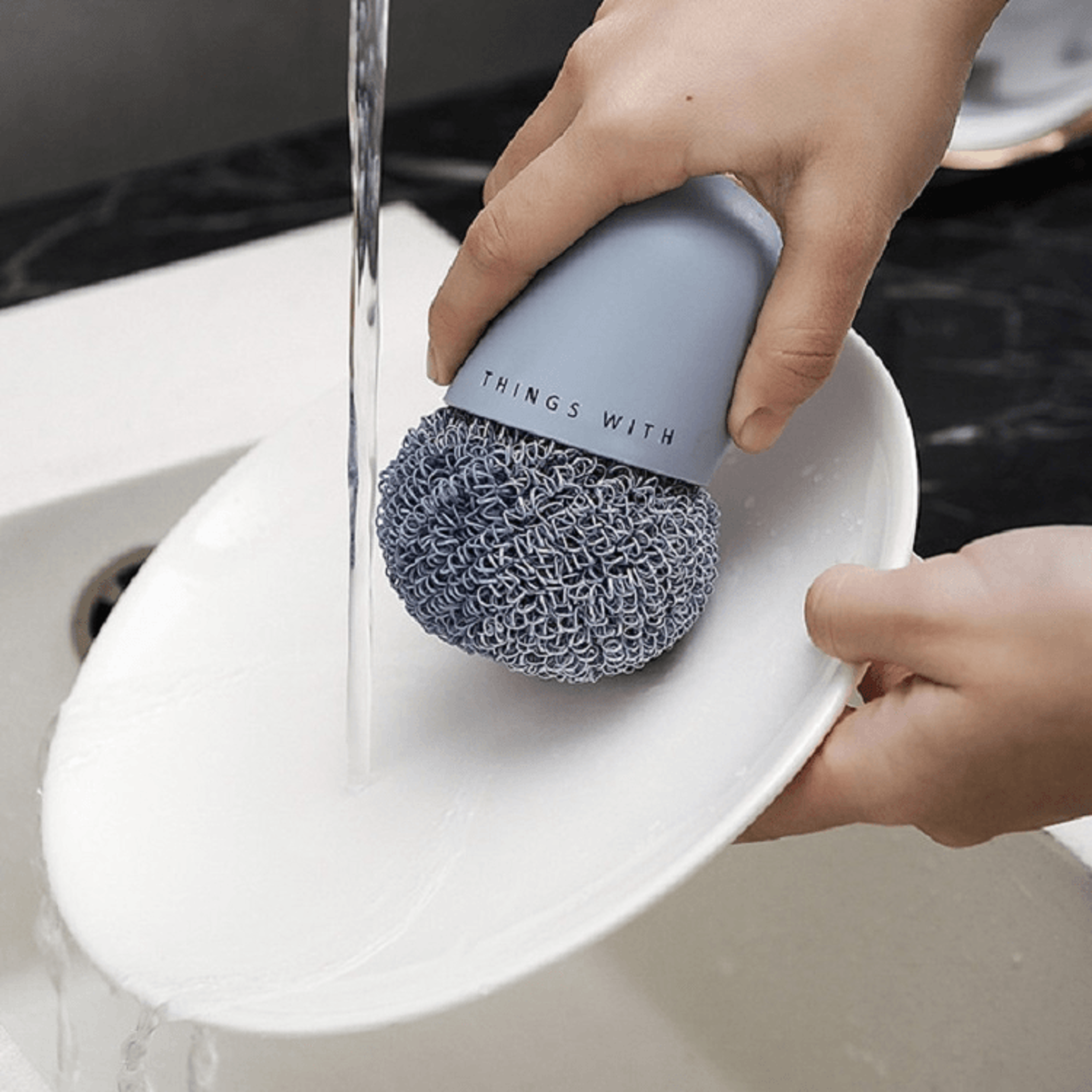 Ergonomic Dishwashing Brush With NonScratch Scrubber Head For Pots And Kitchen Cleaning 10