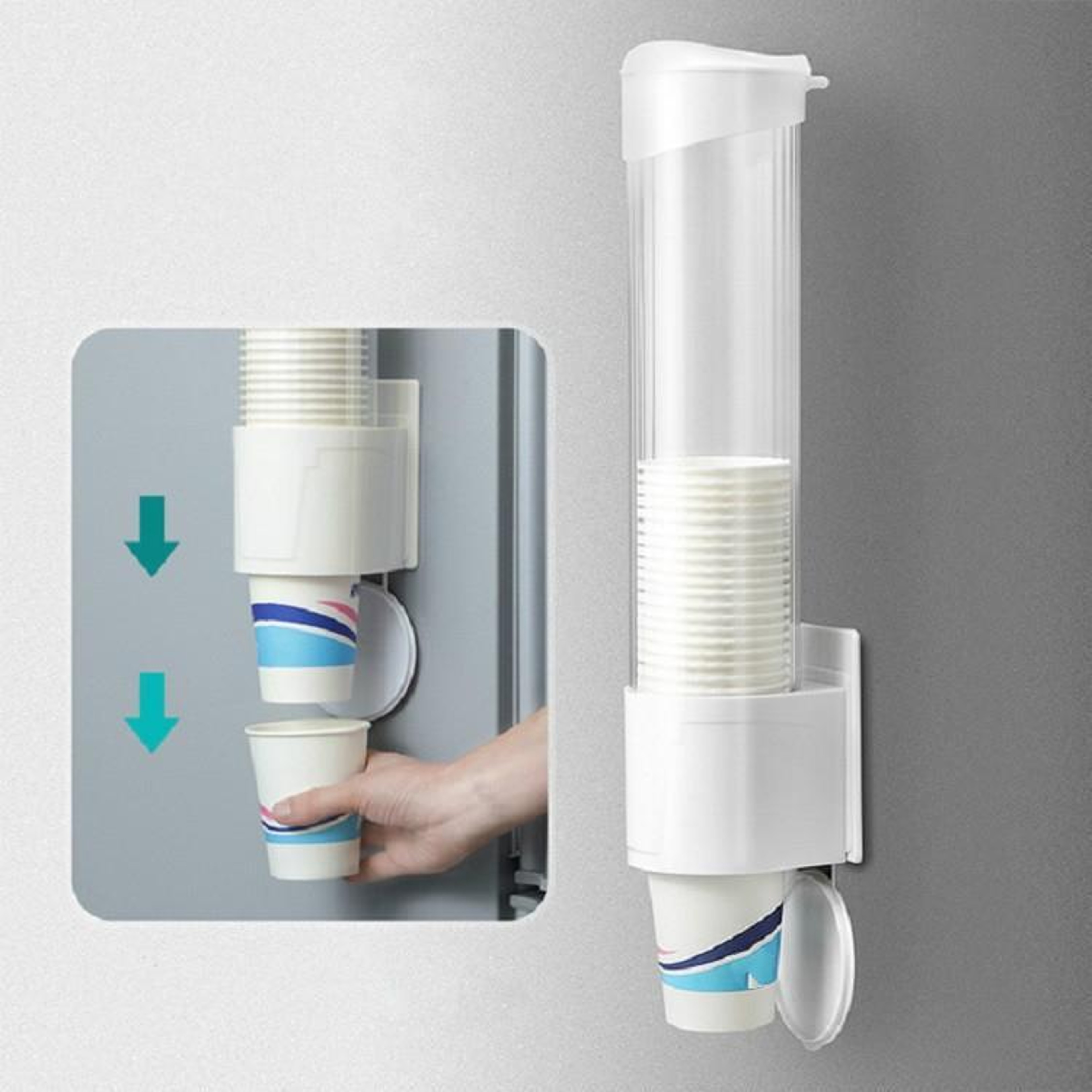 Wall Mounted Automatic Cup Dispenser With Dust Cover Space Saving Cup Holder Dispenser For Kitchens 1