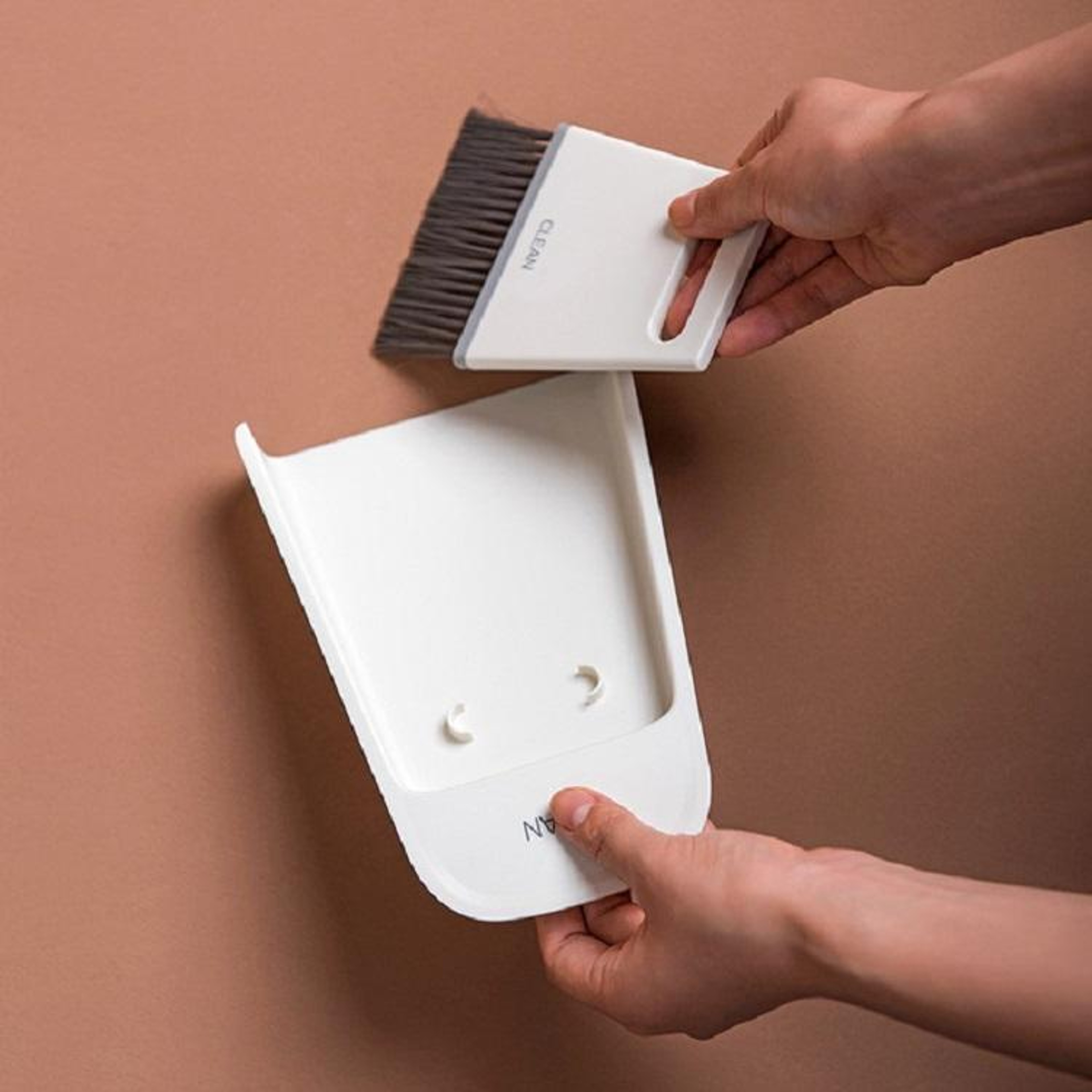 2in1 Mini Desktop Cleaning Brush Set With Dustpan Soft Bristle  Scraper Combo 0