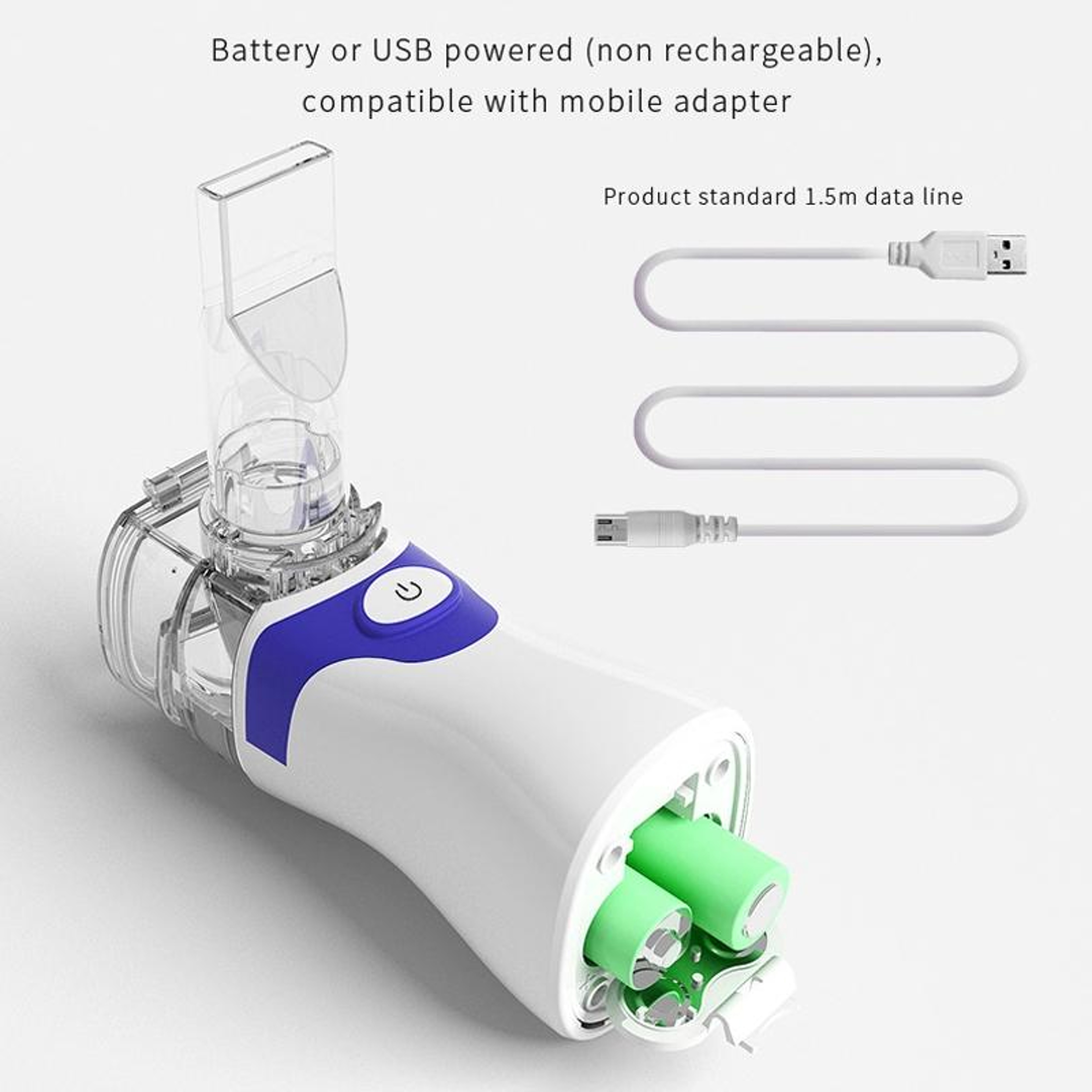 Portable Ultrasonic Nebulizer Inhaler For Adults  Kids Quiet Mesh Atomizer 10
