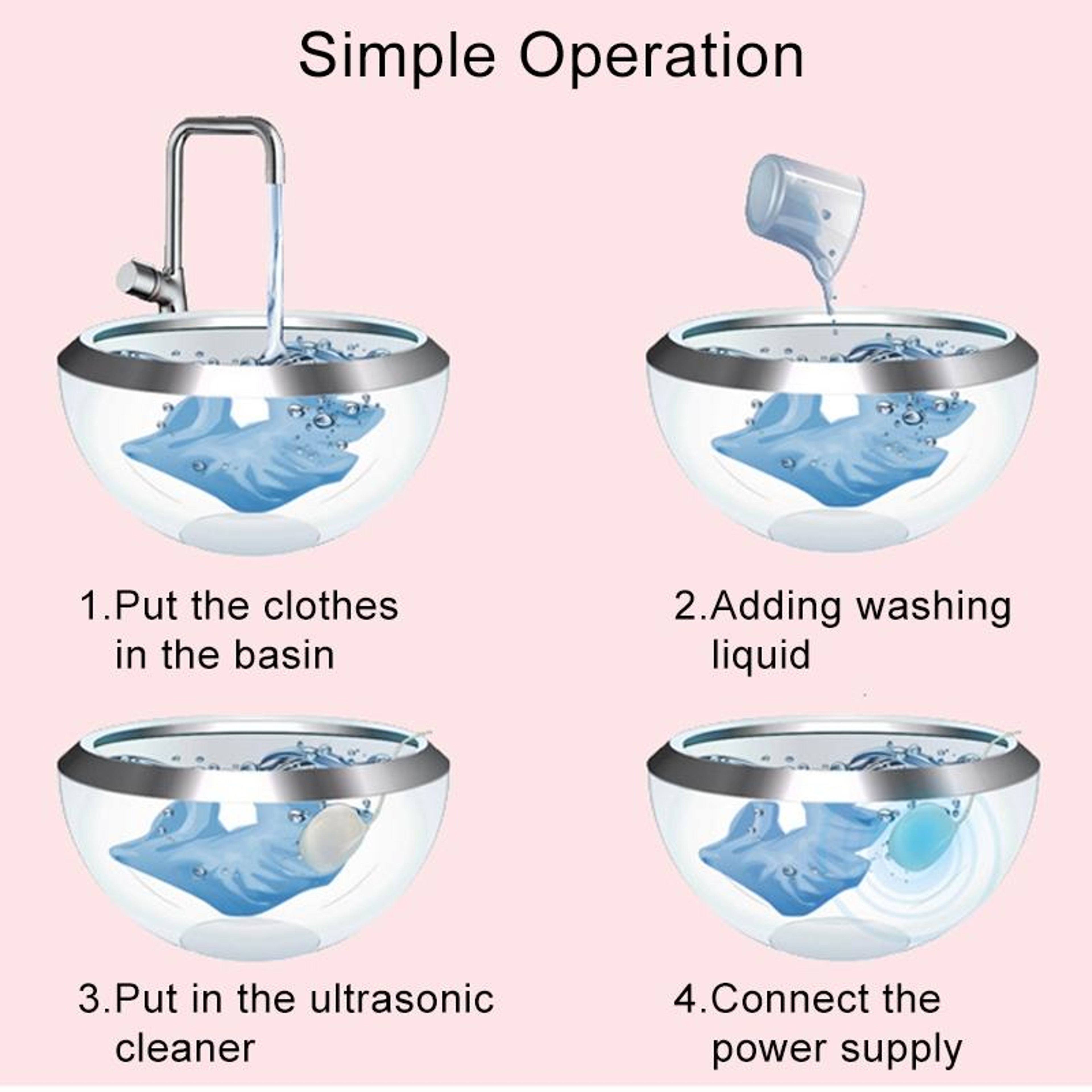 Portable Ultrasonic Washing Machine Mini Cleaner For Clothes Jewelry  Produce 9