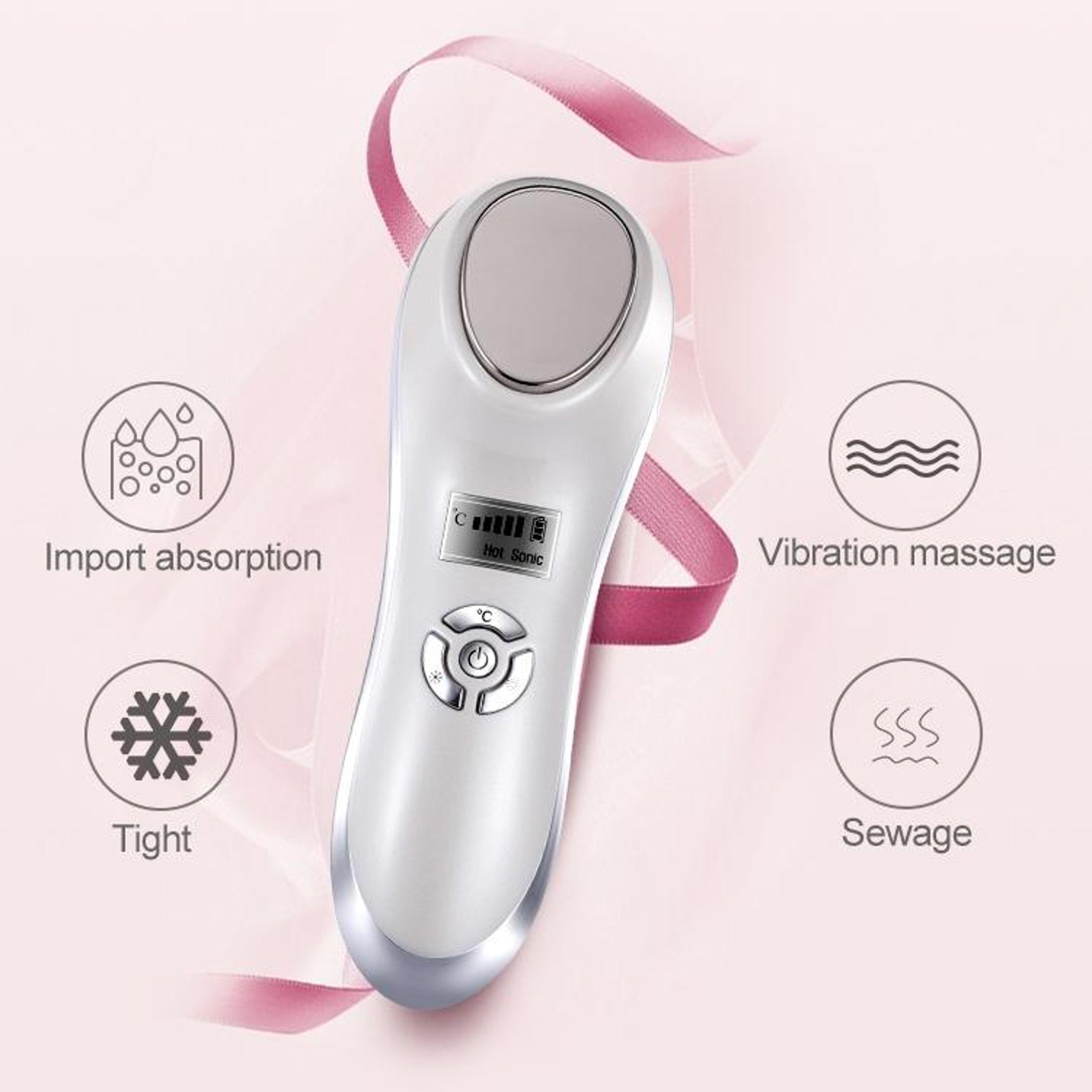 Ultrasonic Hot Cold Facial Massager For Skin Lifting And Pore Tightening 6