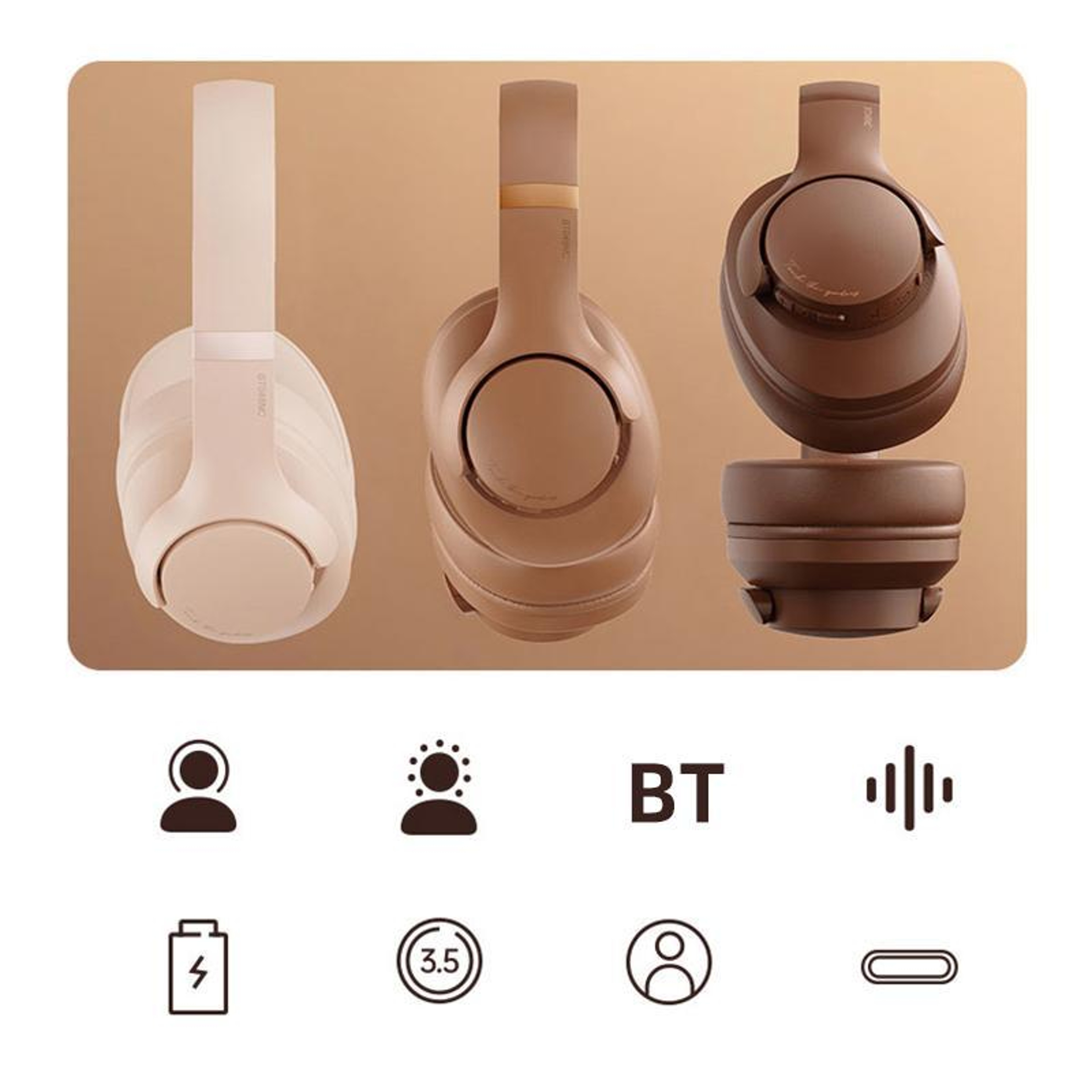 Bluetooth Over Ear Wireless Noise Cancelling Headphones With ANC ENC Dual Device 1