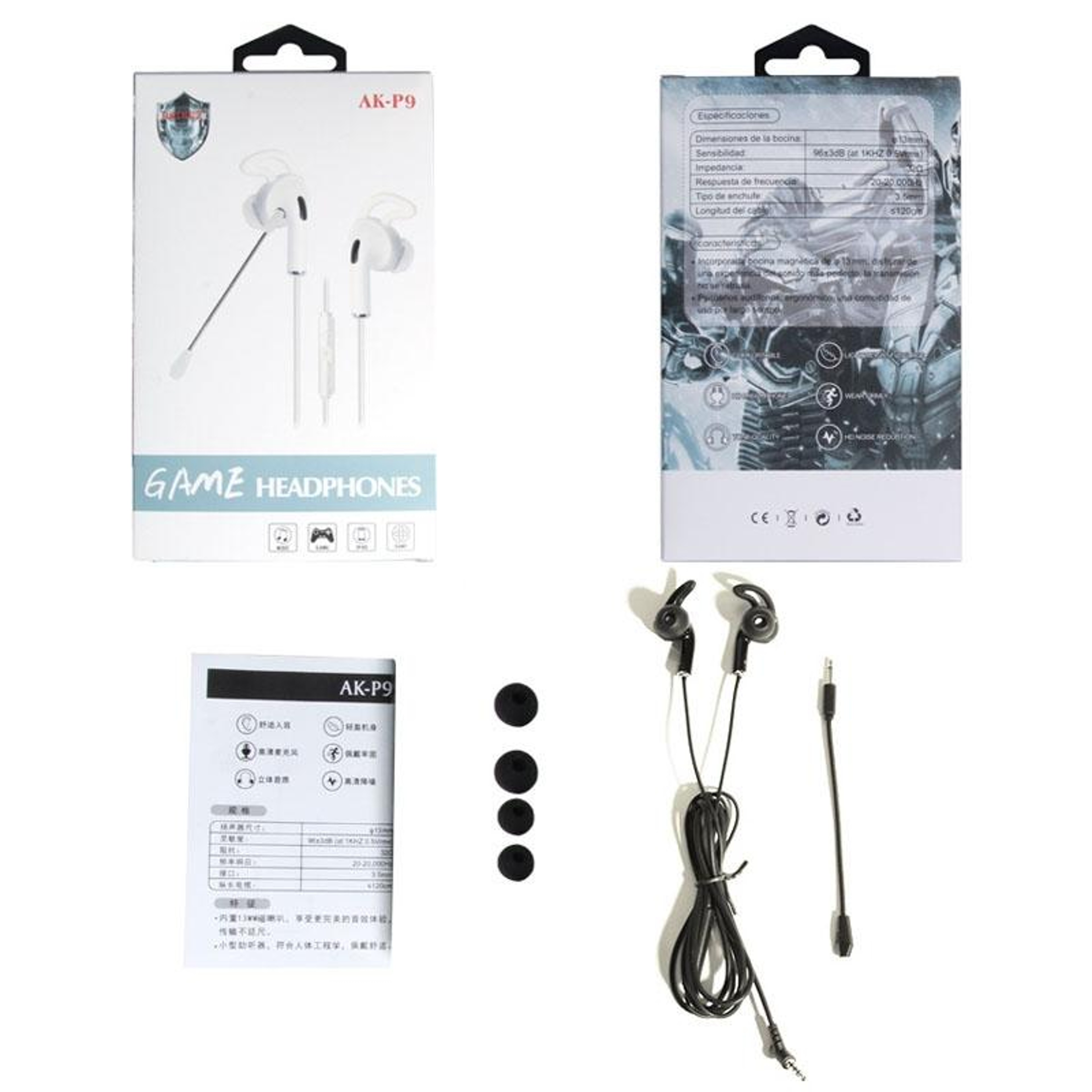 Wired 35mm InEar Headphones With Mic Sound Gaming Earbuds 1
