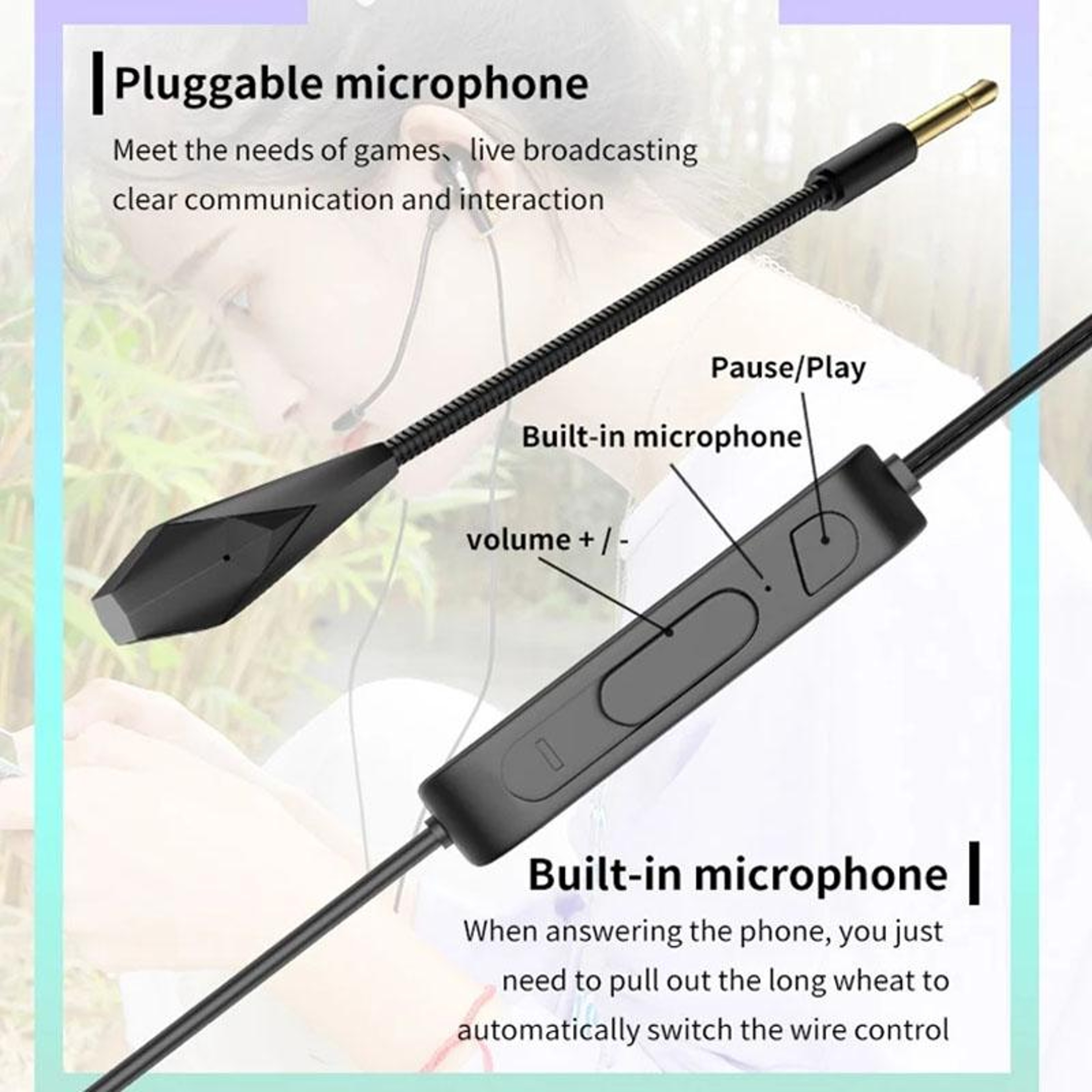 Wired In Ear Headphones With Mic Control Wired Earbuds 35mm Stereo In Ear Headphones 4