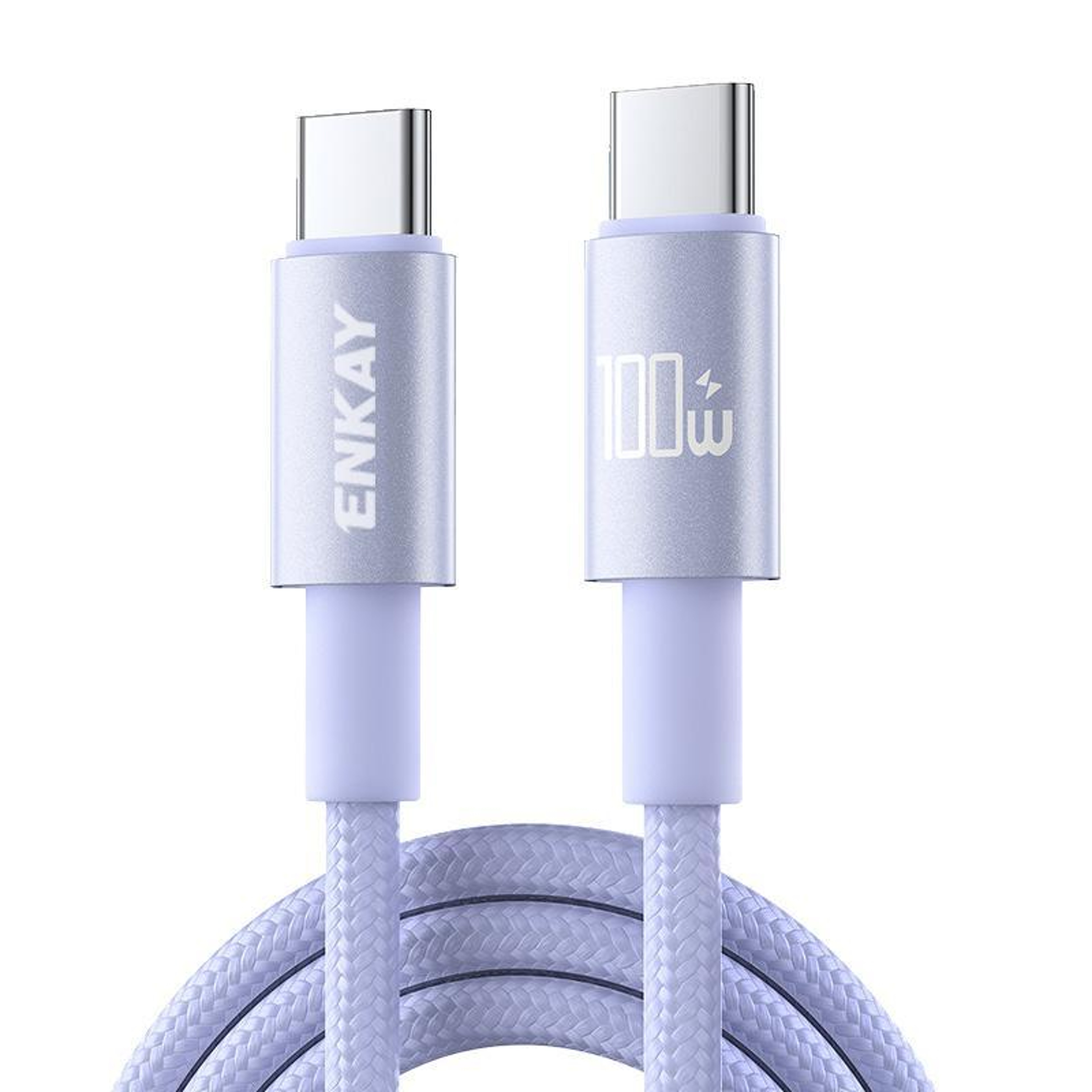 100W USB C Fast Charging Cable Nylon Braided Type C Cord With E Marker Chip 8