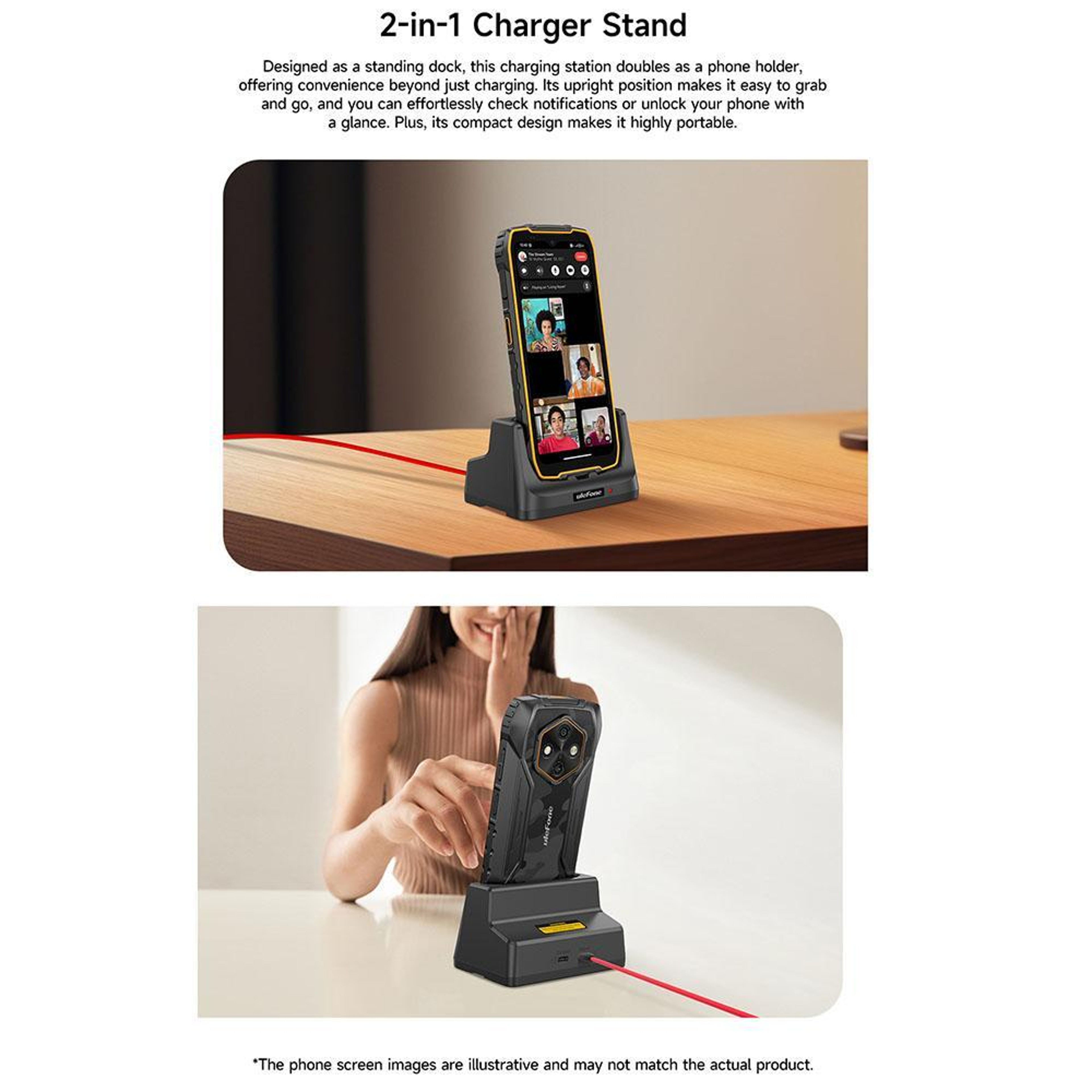 RugKing USB C Charging Dock Fast Desk Stand Cradle 11