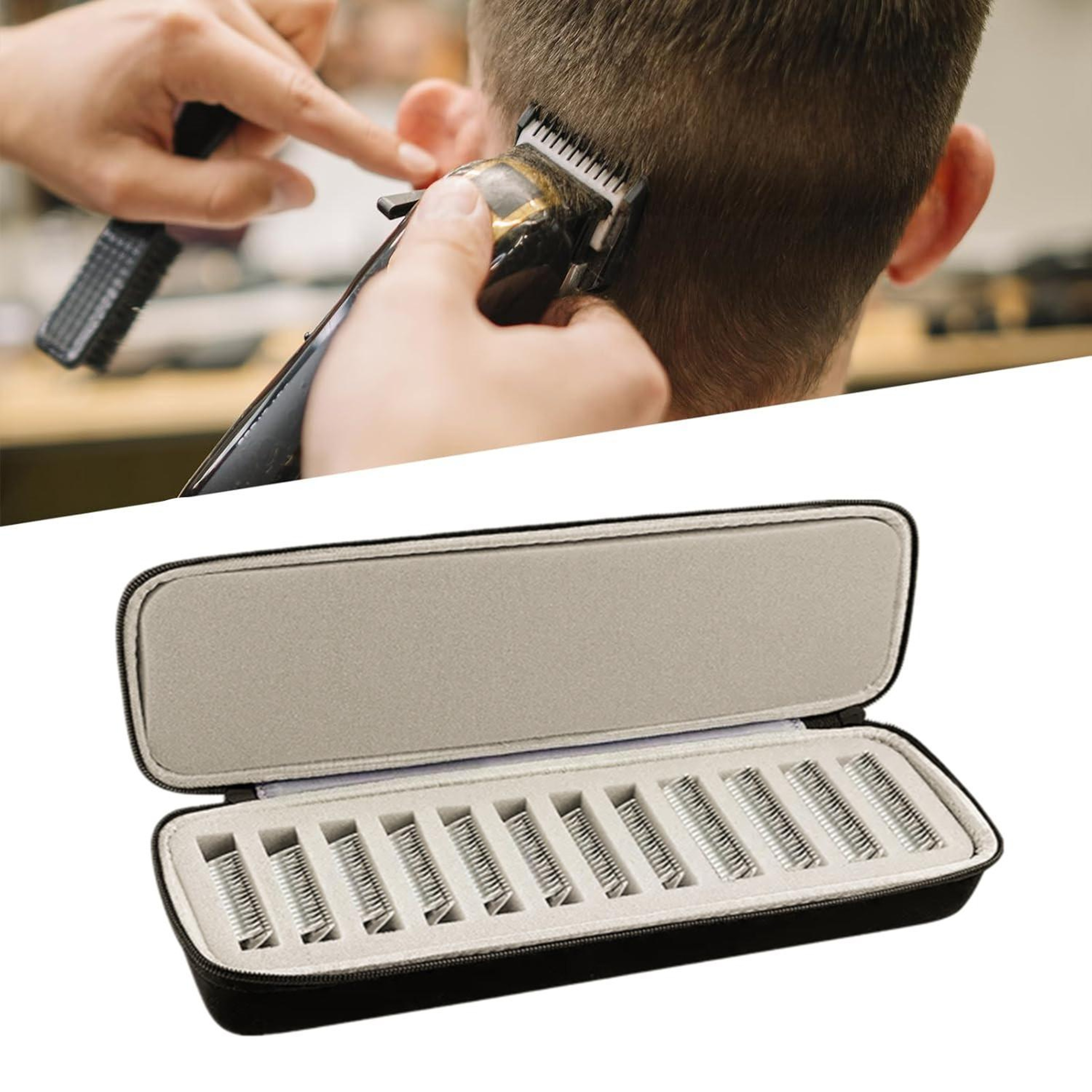 Clipper Blade Storage Case Hard Shell Barber Blade Holder – view 4