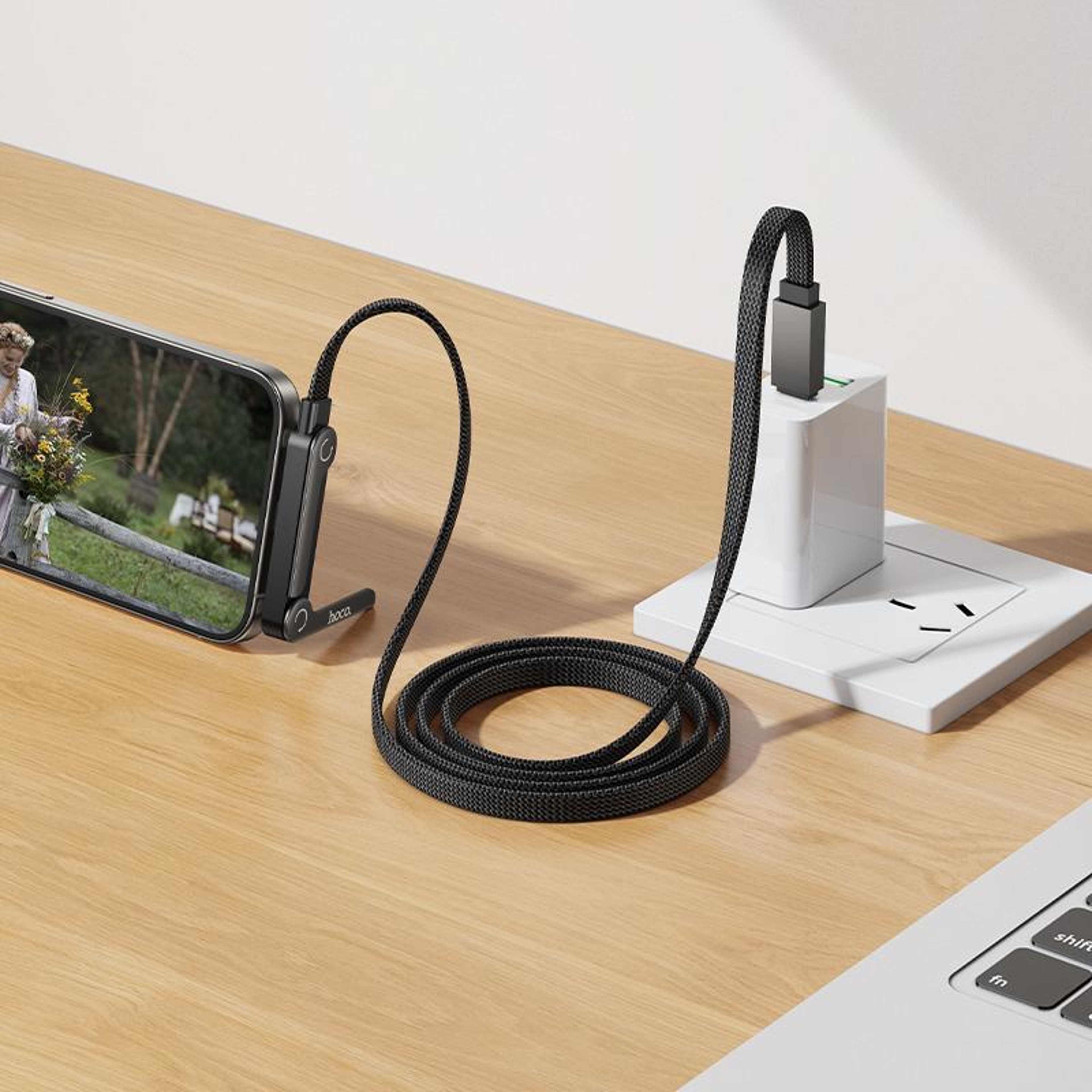 60W Fast Charging USB C To USB C Cable With Stand For Phones  Laptops 0