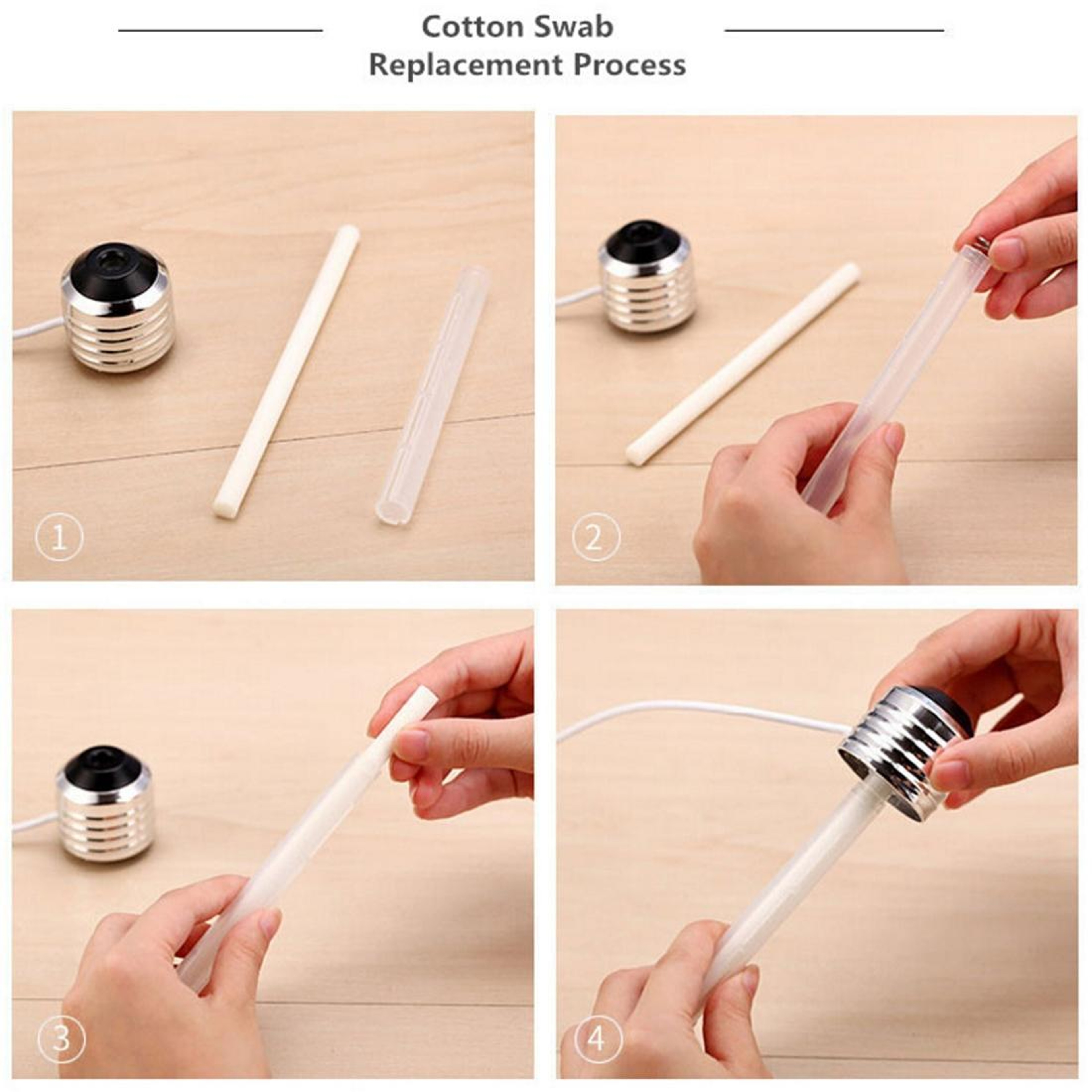 Bulb Design Aromatherapy Humidifier With LED Light Portable Air Humidifier For Home Car Office 3