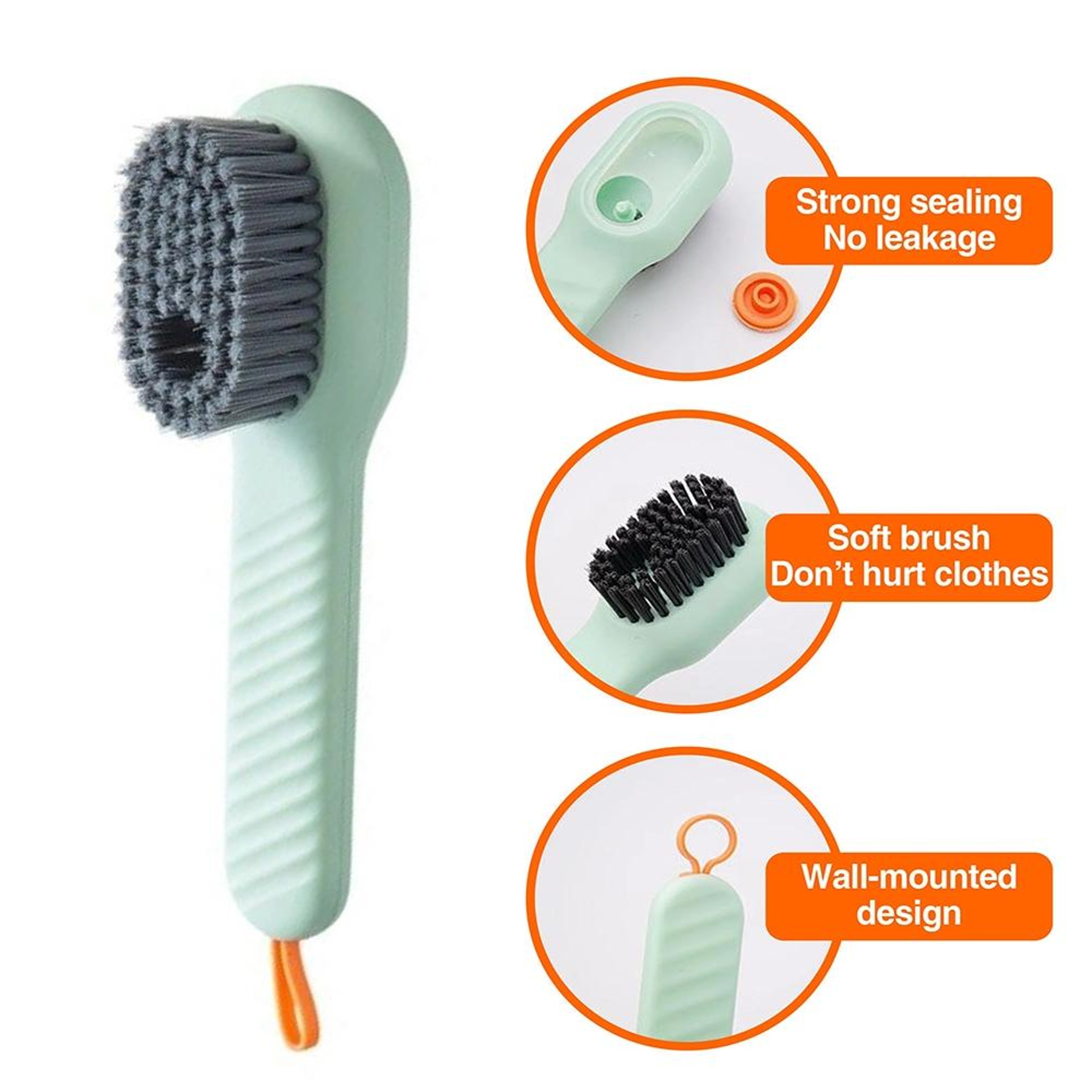 Press Dispensing Shoe Cleaning Brush With BuiltIn Soap Reservoir  Soft Nano Bristles 2