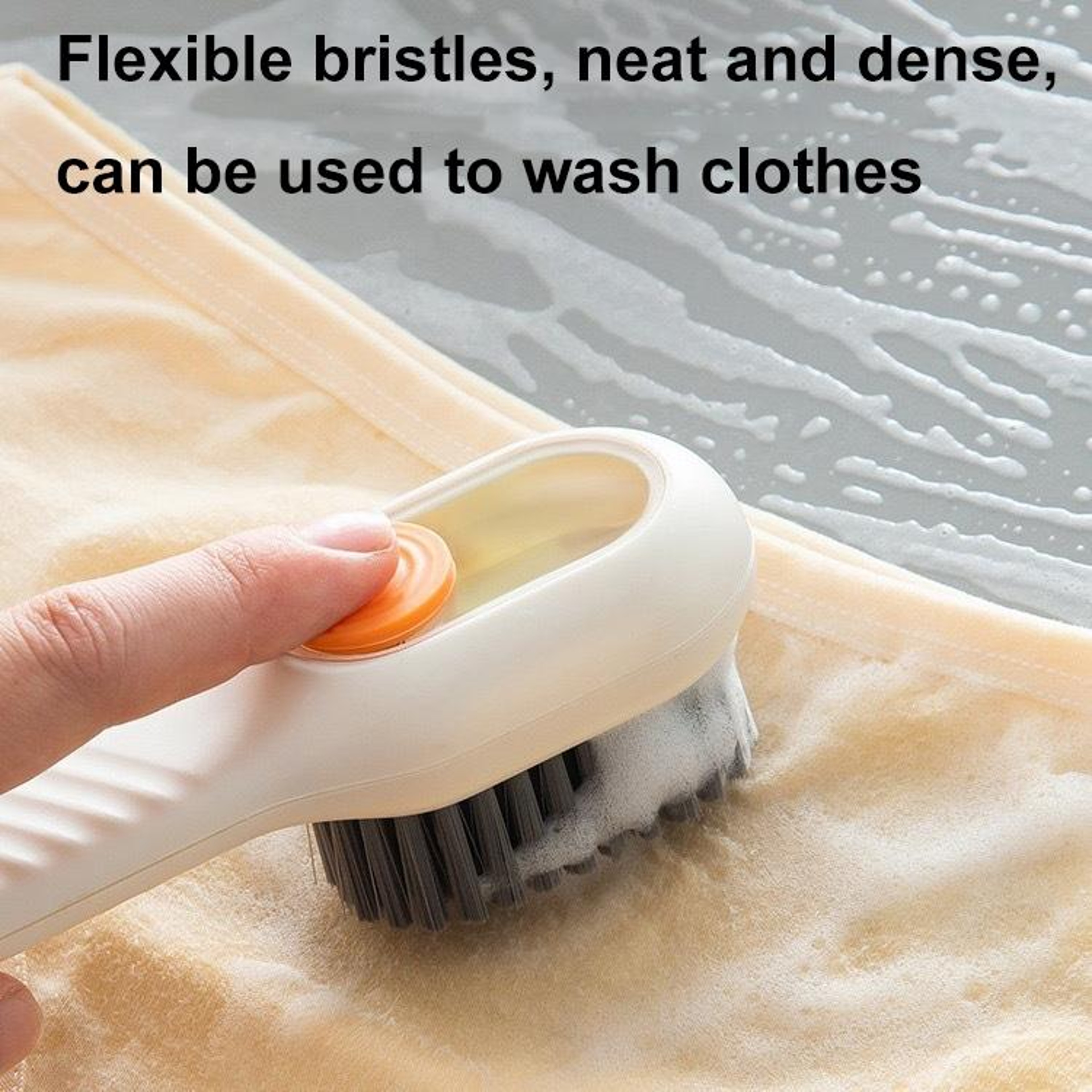 Press Dispensing Shoe Cleaning Brush With BuiltIn Soap Reservoir  Soft Nano Bristles 3