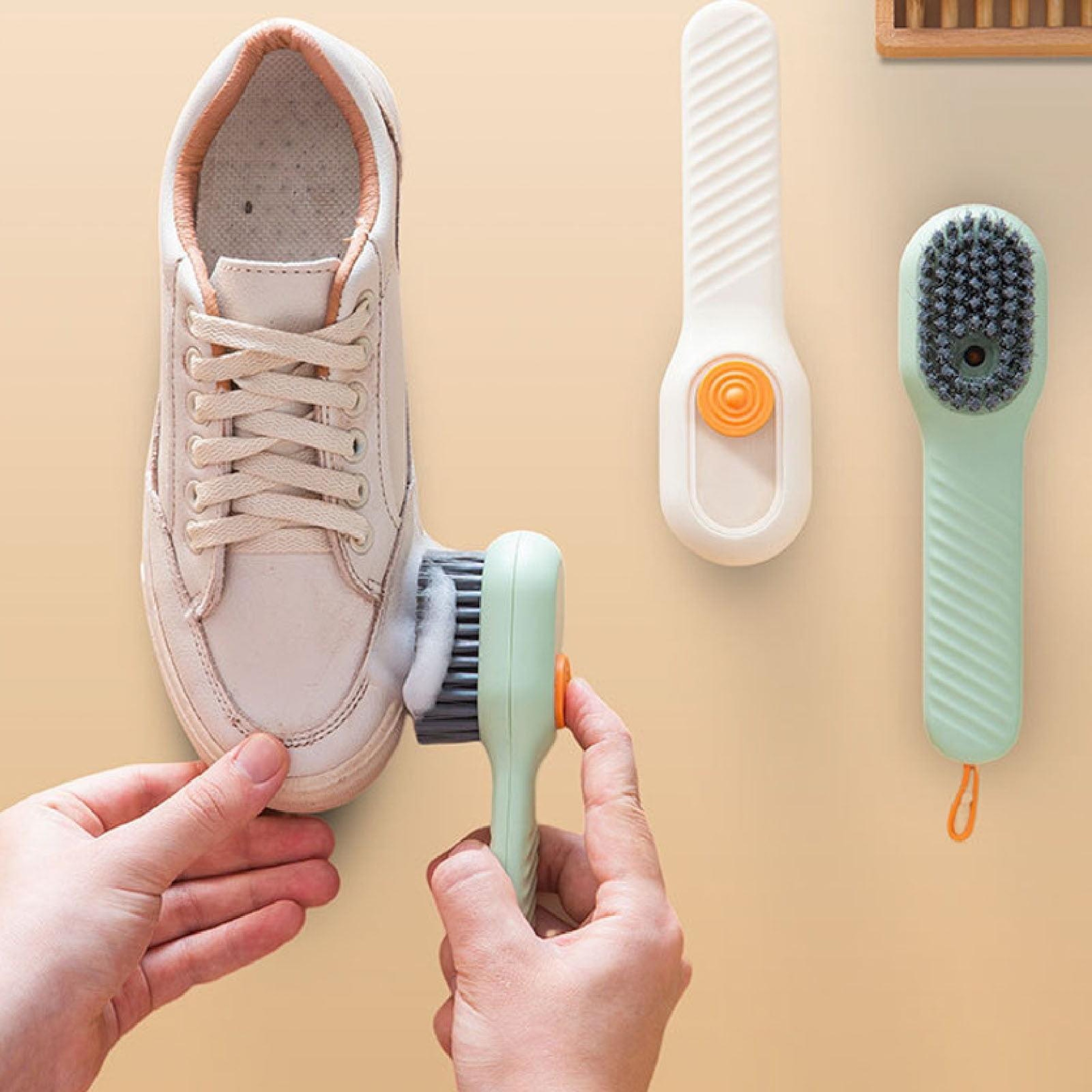 Press Dispensing Shoe Cleaning Brush With BuiltIn Soap Reservoir  Soft Nano Bristles 5