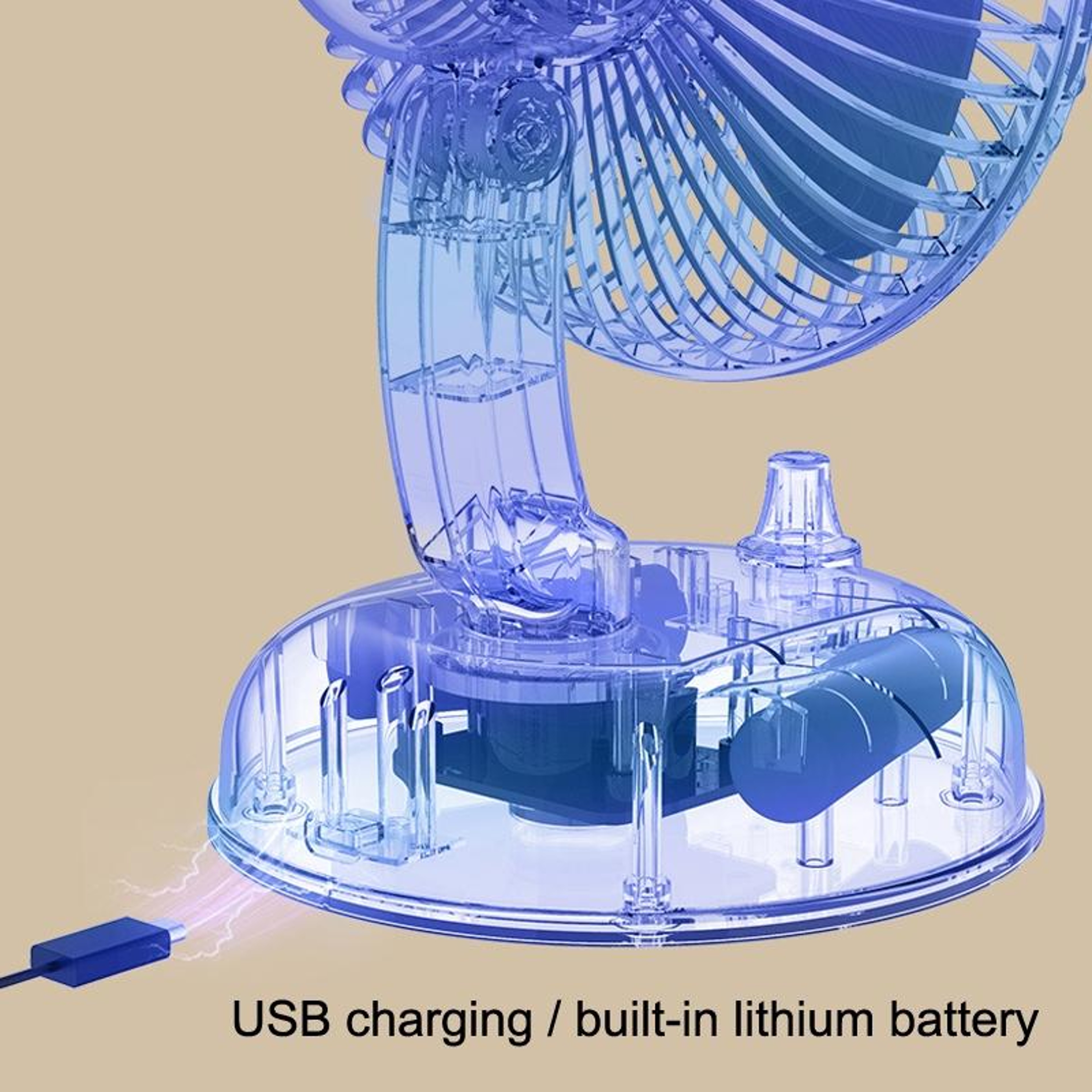 Retro Portable USB Fan With Quiet Oscillation And Adjustable Speed For Desk And Travel 2