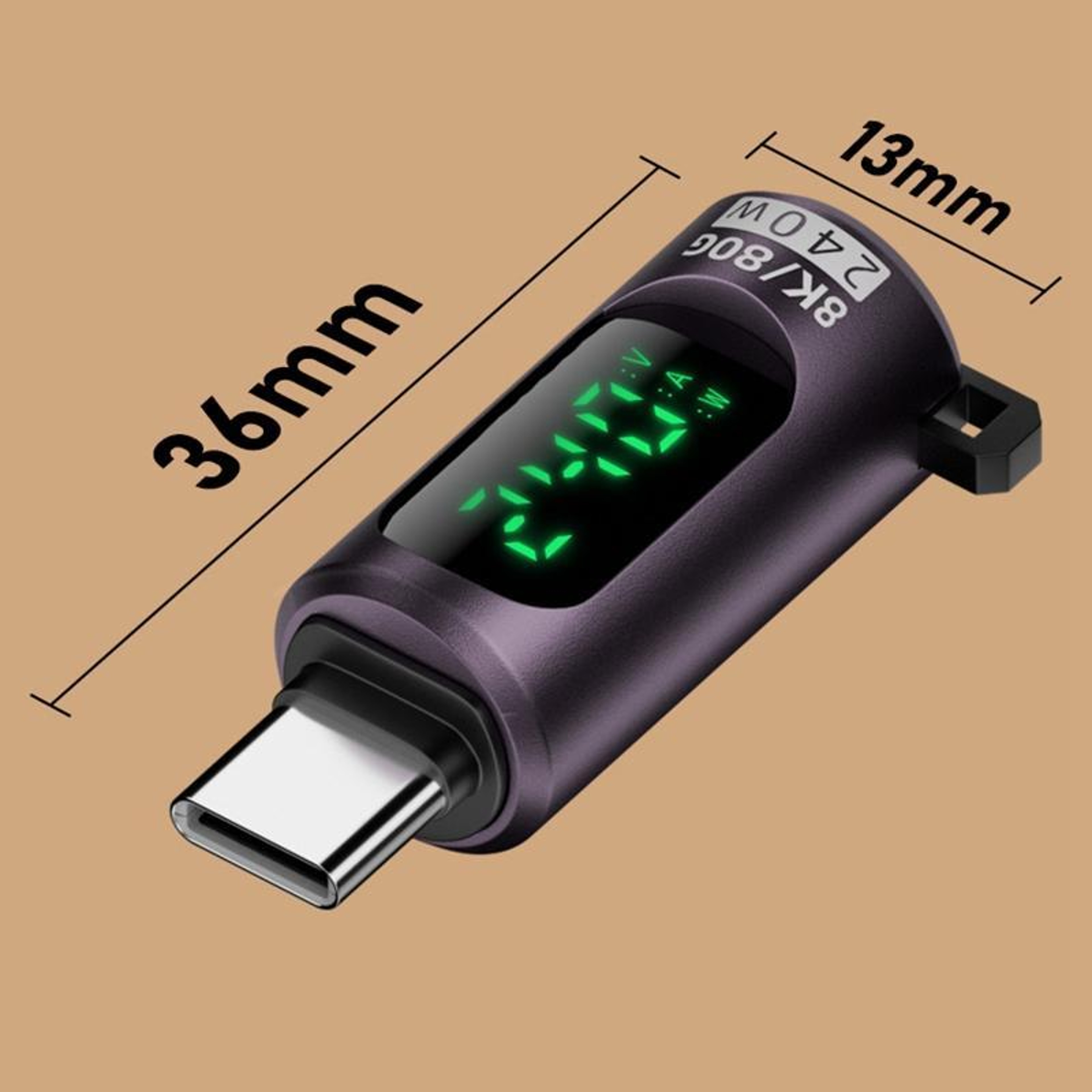 240W USB C To USB C Adapter With Display Fast Charging Data Cable Converter 3