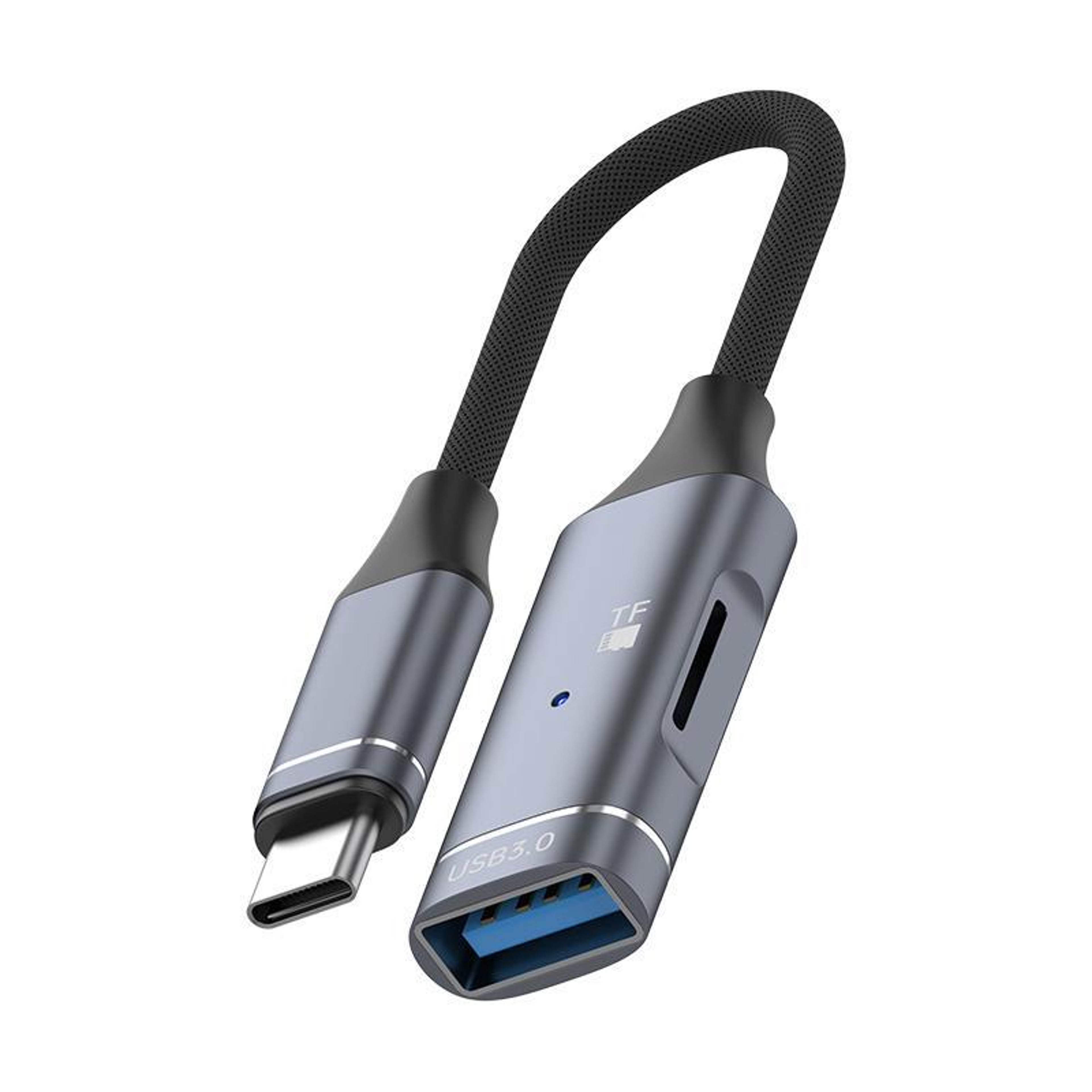 TypeC OTG Card Reader Adapter Cable With USB And TF Slot Fast Data Transfer 0