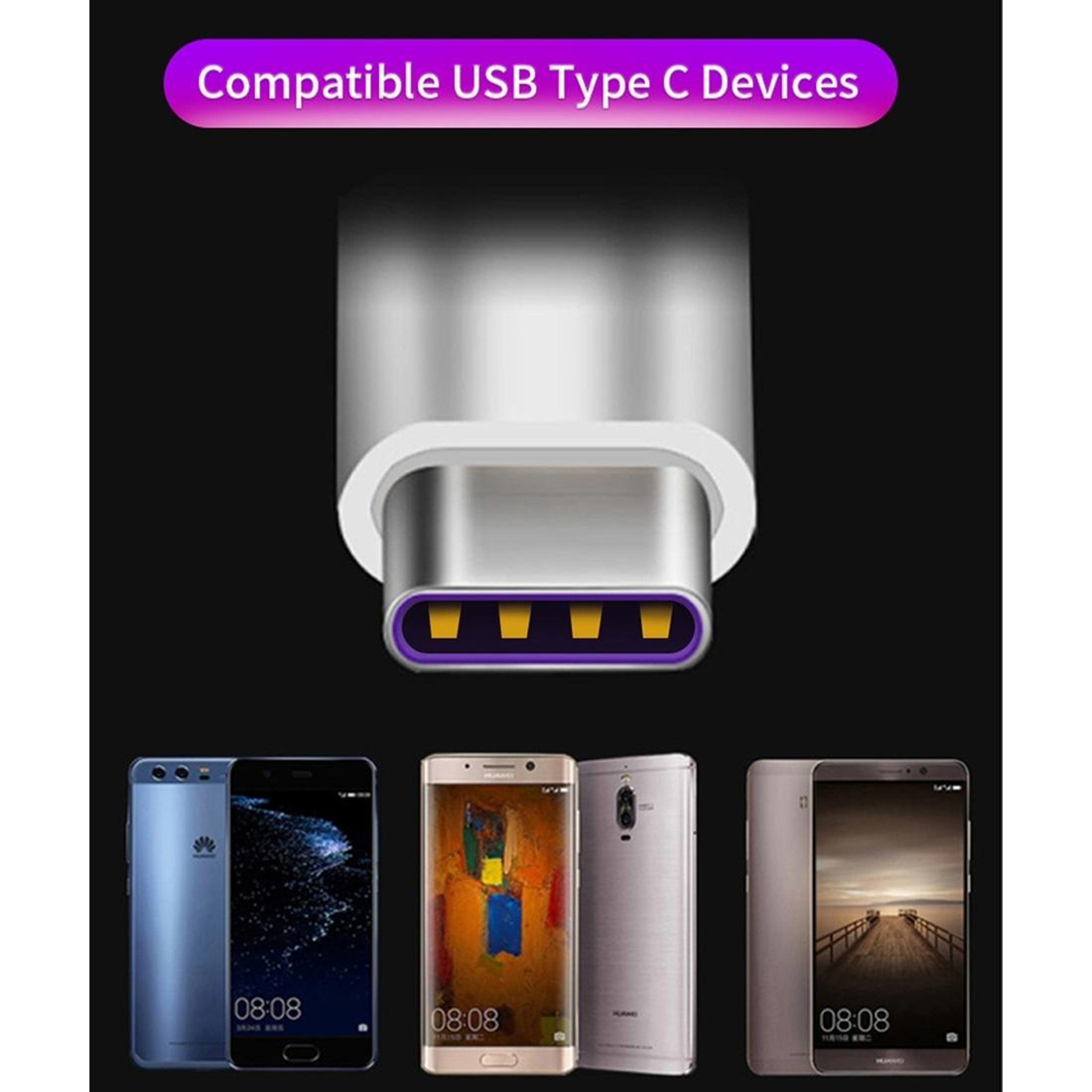 5A Fast Charging USB To Type C Cable Durable High Speed Data Sync Cord 5