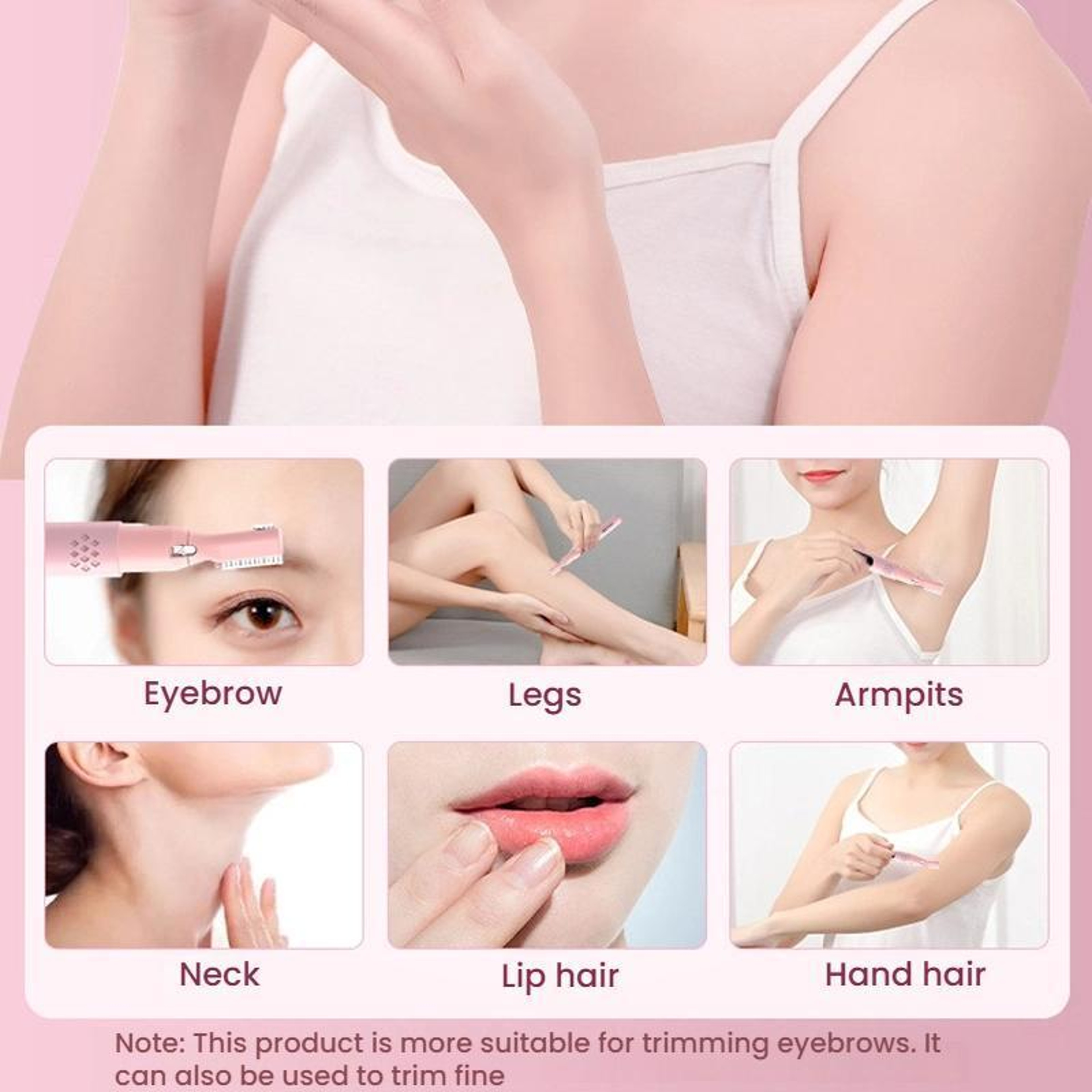 Rechargeable Facial Hair Remover  Eyebrow Trimmer For Women Precision Eyebrow Razor For Smooth Pain 1
