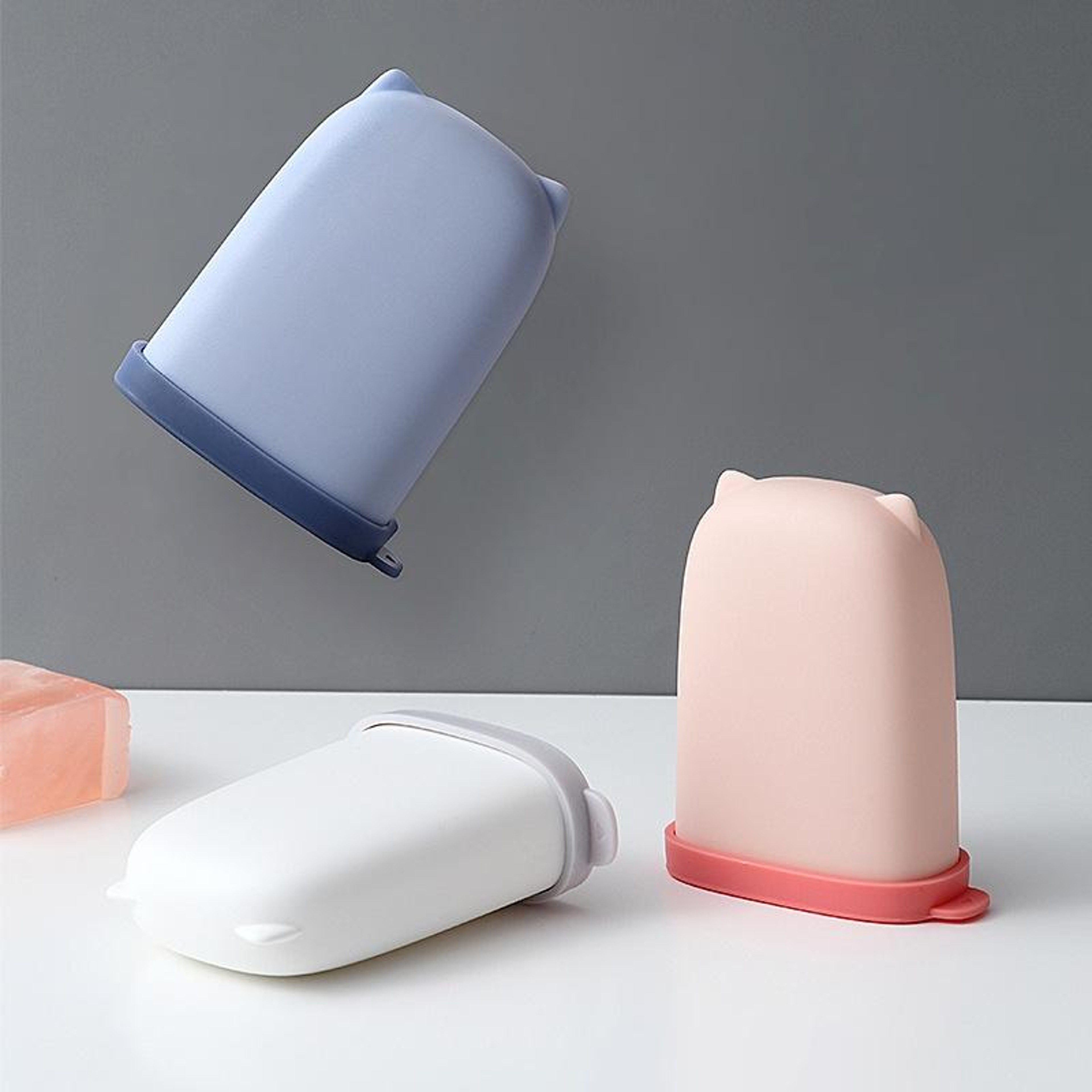 Portable Leak Proof Soap Box Travel Case With Drain Silicone Holder 4