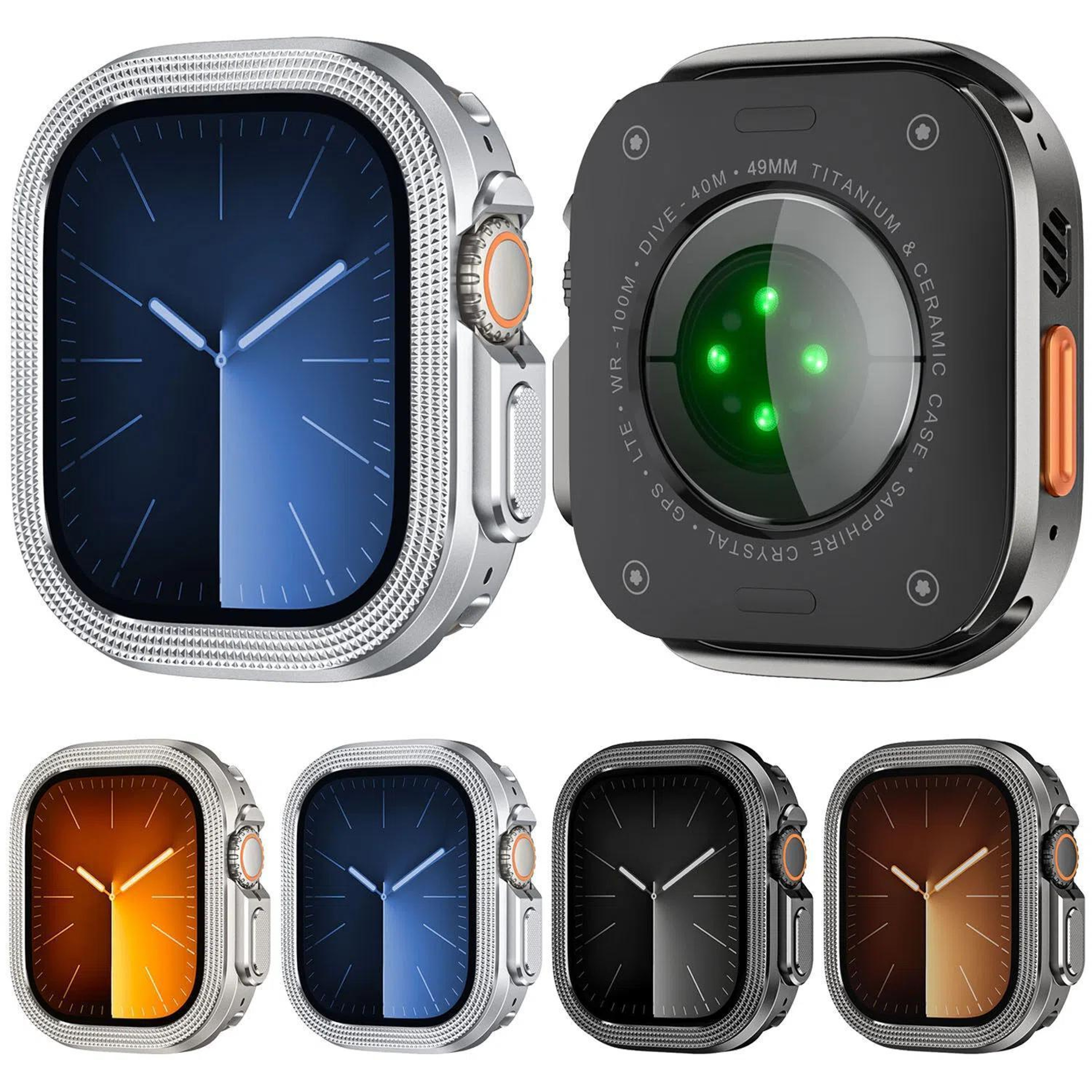 Apple Watch Ultra Case  Metal Rhombus Protective Bumper Lightweight Rugged Cover 9