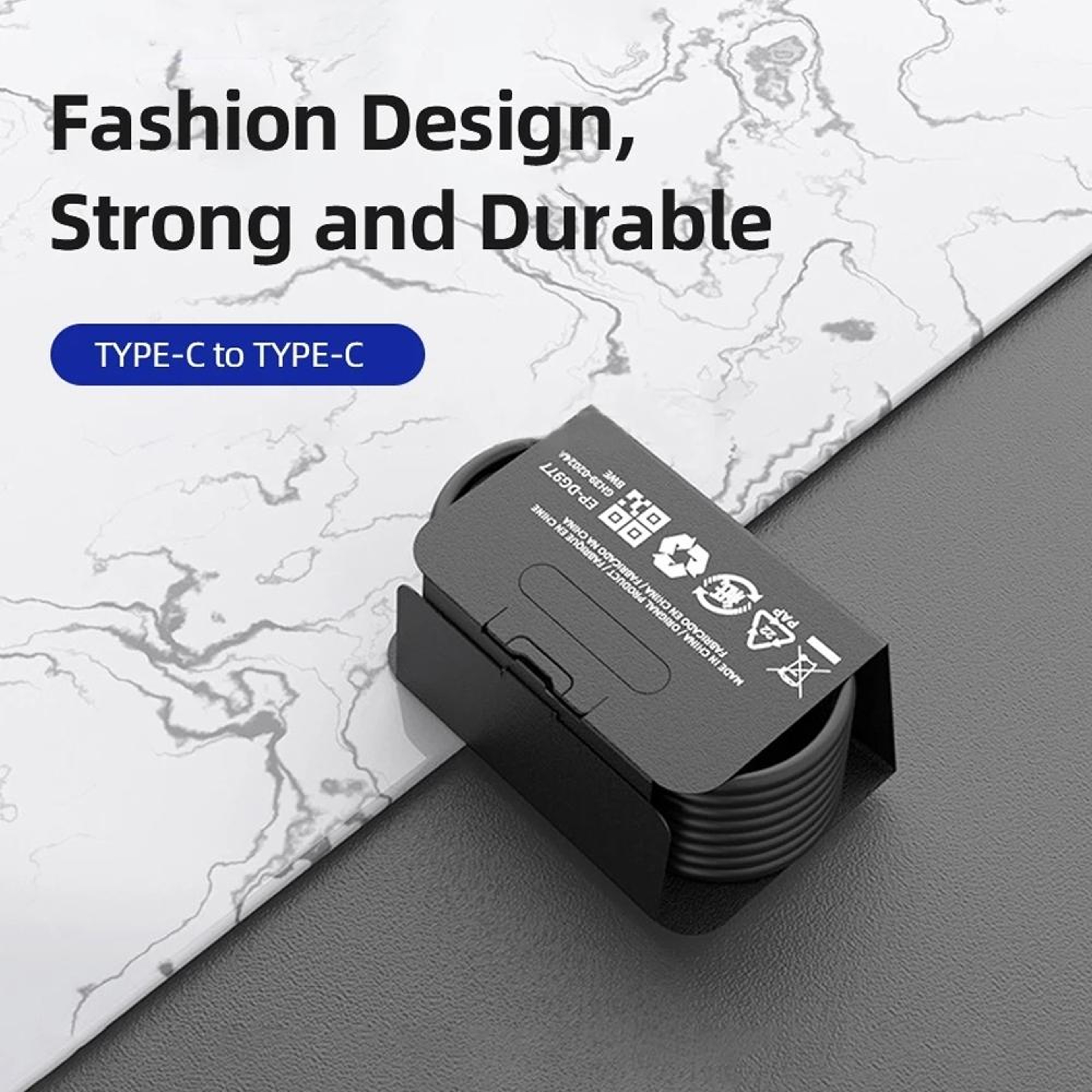 45W USB C Fast Charging Cable 5A Type C To Type C Durable Power  Data Cord 3